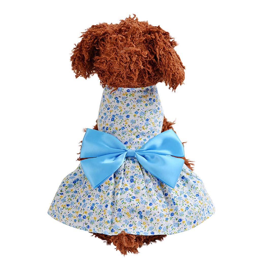 Dog Dress & Cat Shirt - Cute Puppy Clothes with Bow Tie for Summer - Pet Fashion Outfits for Daily Walks & Special Occasions
