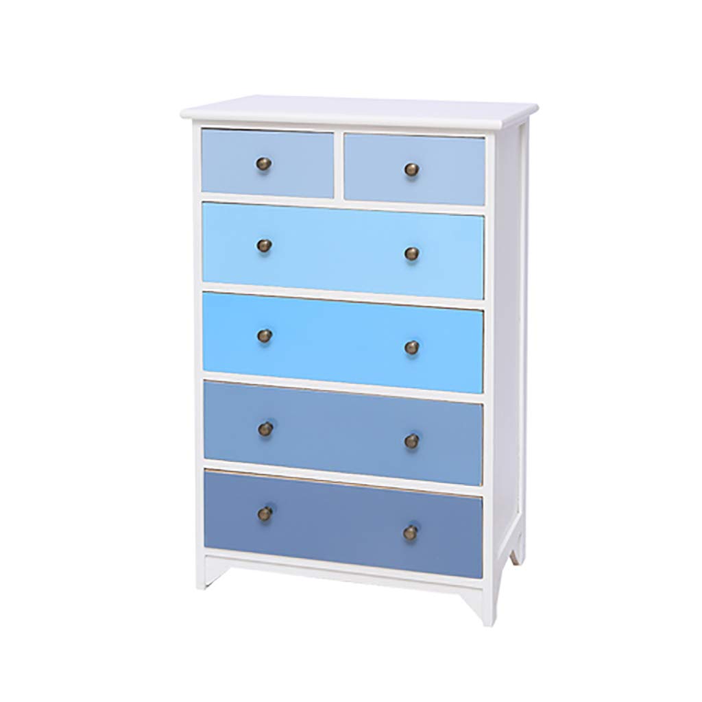 FPigSHS 6-Drawer Solid Wood Storage Cabinet - Bedside, Living Room, Office Organizer - High Capacity File & Sundries Drawer - 3 Color Options (Color C) - Perfect for Bedroom, Dorm, or Home Office Storage