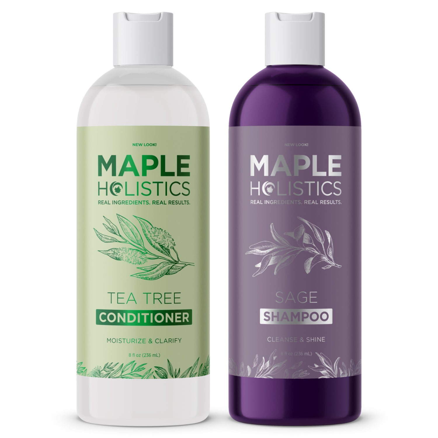 Sage Shampoo and Tea Tree Conditioner Set for Hair Growth & Scalp Care - Natural Volumizing & Moisturizing Hair Care Duo for Daily Use