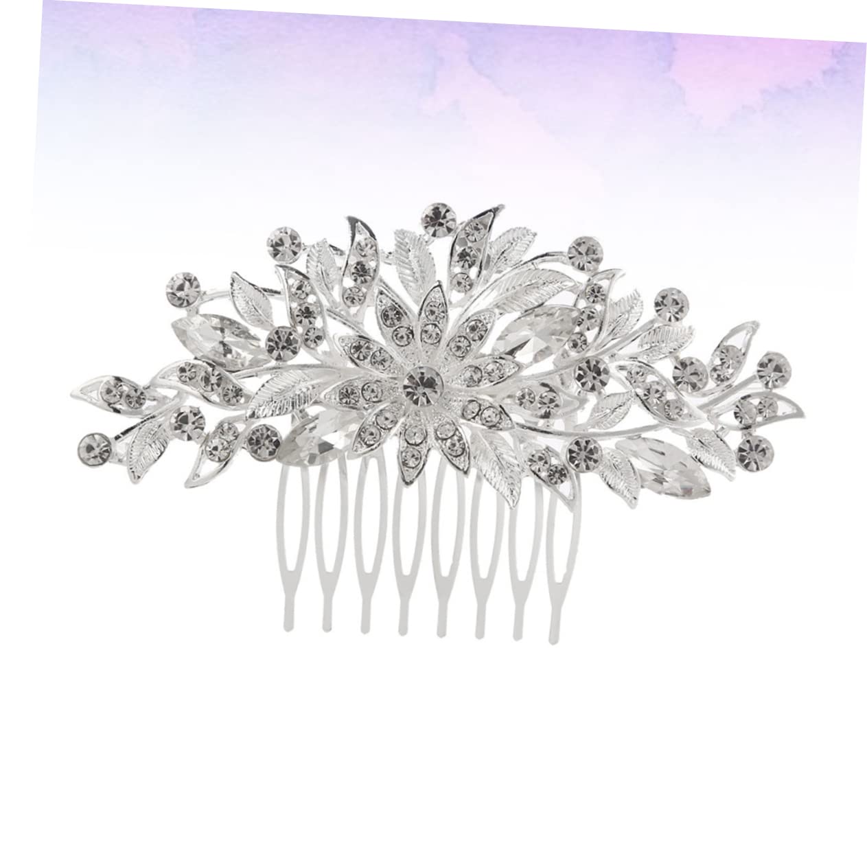 Minkissy Pearl Rhinestone Hair Comb for Women - Silver Bridal Hair Accessories with Flower Design - Perfect for Weddings, Prom, Parties & Special Occasions