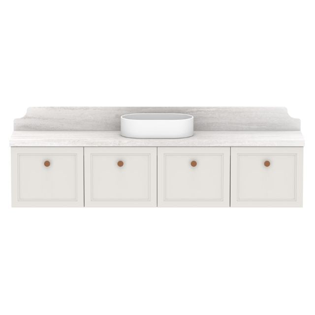 Premium ADP Mabel Wall Hung Vanity with Cherry Pie Solid Surface Benchtop - Modern Bathroom Sink Cabinet for Small Spaces & Ensuite Designs
