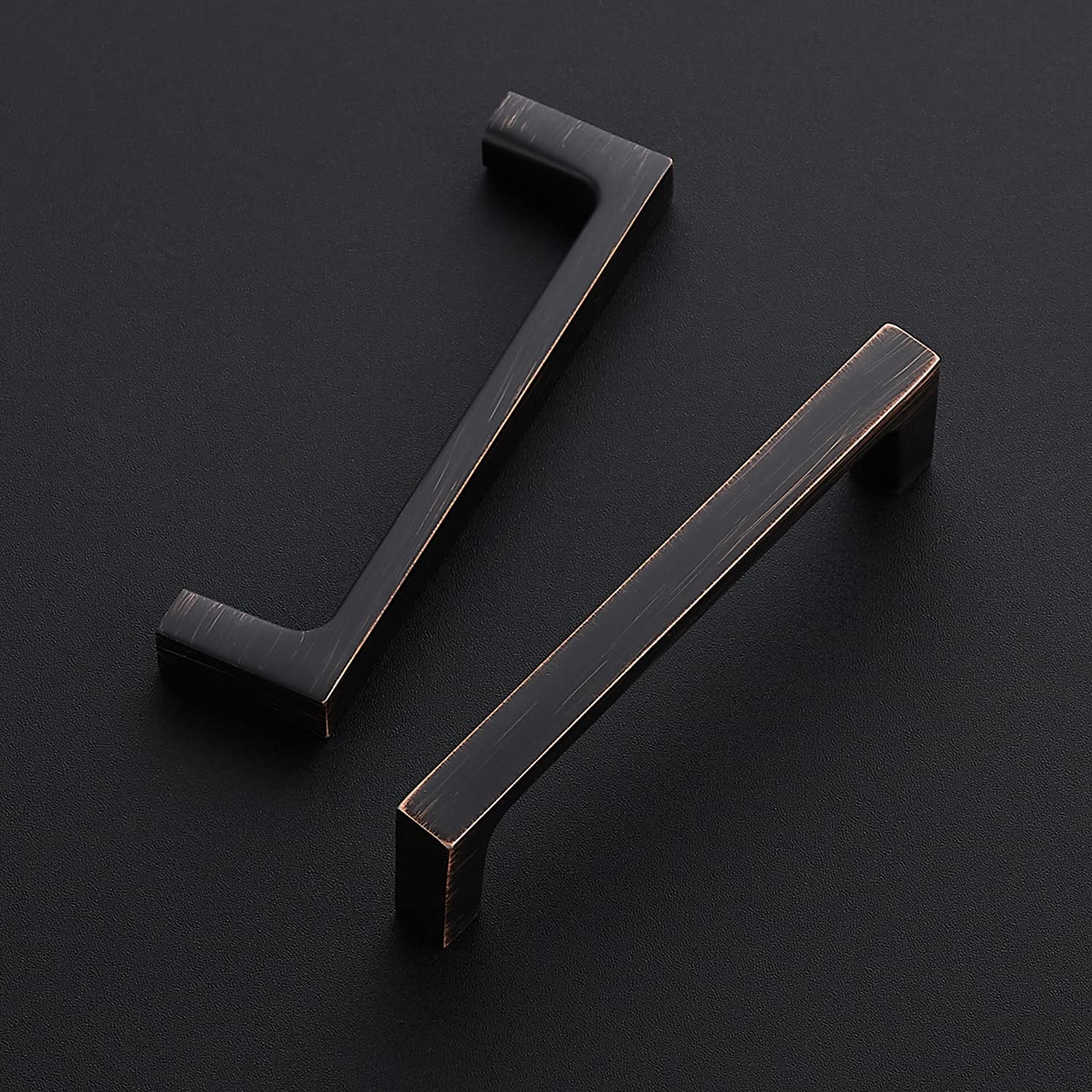 Ravinte 20 Pack Solid 3-3/4 Inch Square Cabinet Handles - Oil Rubbed Bronze Kitchen Cabinet Pulls & Drawer Handles - Durable Cabinet Hardware for Kitchen, Bathroom & Furniture Upgrade