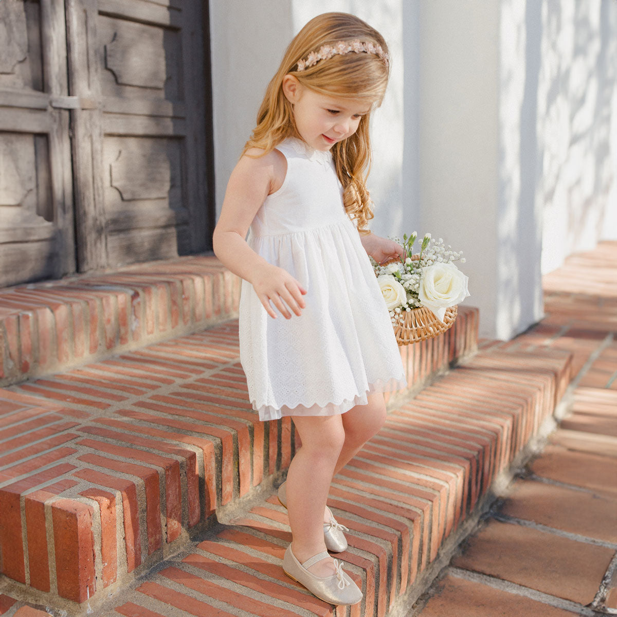 Georgia White Floral Summer Dress - Women's Elegant Casual Sundress for Beach, Vacation & Outdoor Parties