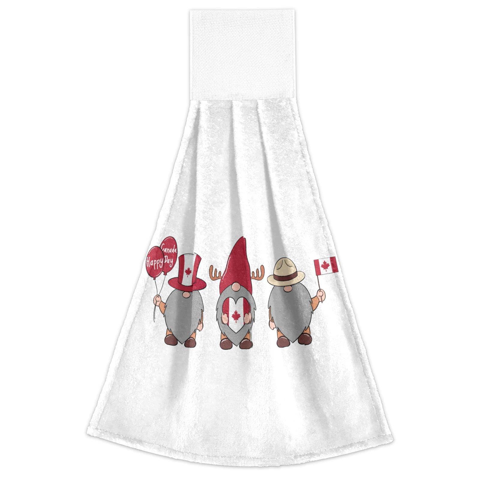 Canada Flag Gnome Kitchen Towels Set of 2 - Patriotic Hanging Dish Cloths for Bathroom, Oven & Guest Hand Towels - Perfect for Canadian Themed Home Decor & Party Decorations