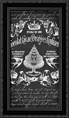 Robertson Walter 22x40 Black Ornate Framed Canvas Art Print - Dessert Filigree Wall Decor for Living Room, Bedroom & Office
