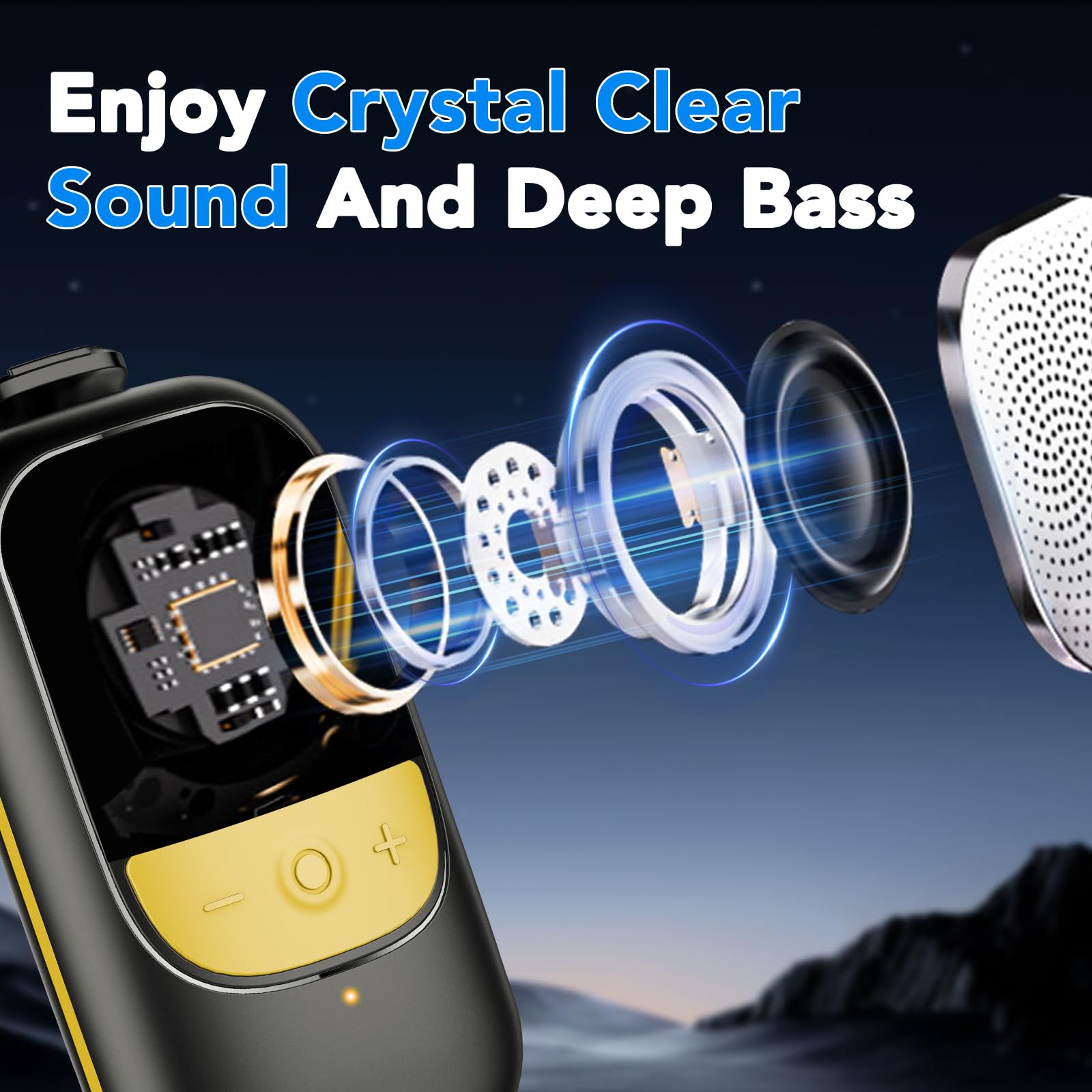 Portable Bluetooth Speaker with Built-in Mic, 15H Playtime, IP67 Waterproof - Wireless Mini Speaker for Hands-Free Calls, Outdoor Adventures, Hiking, Biking - Perfect Gift for Men & Women (Home, Office, Travel, Camping)