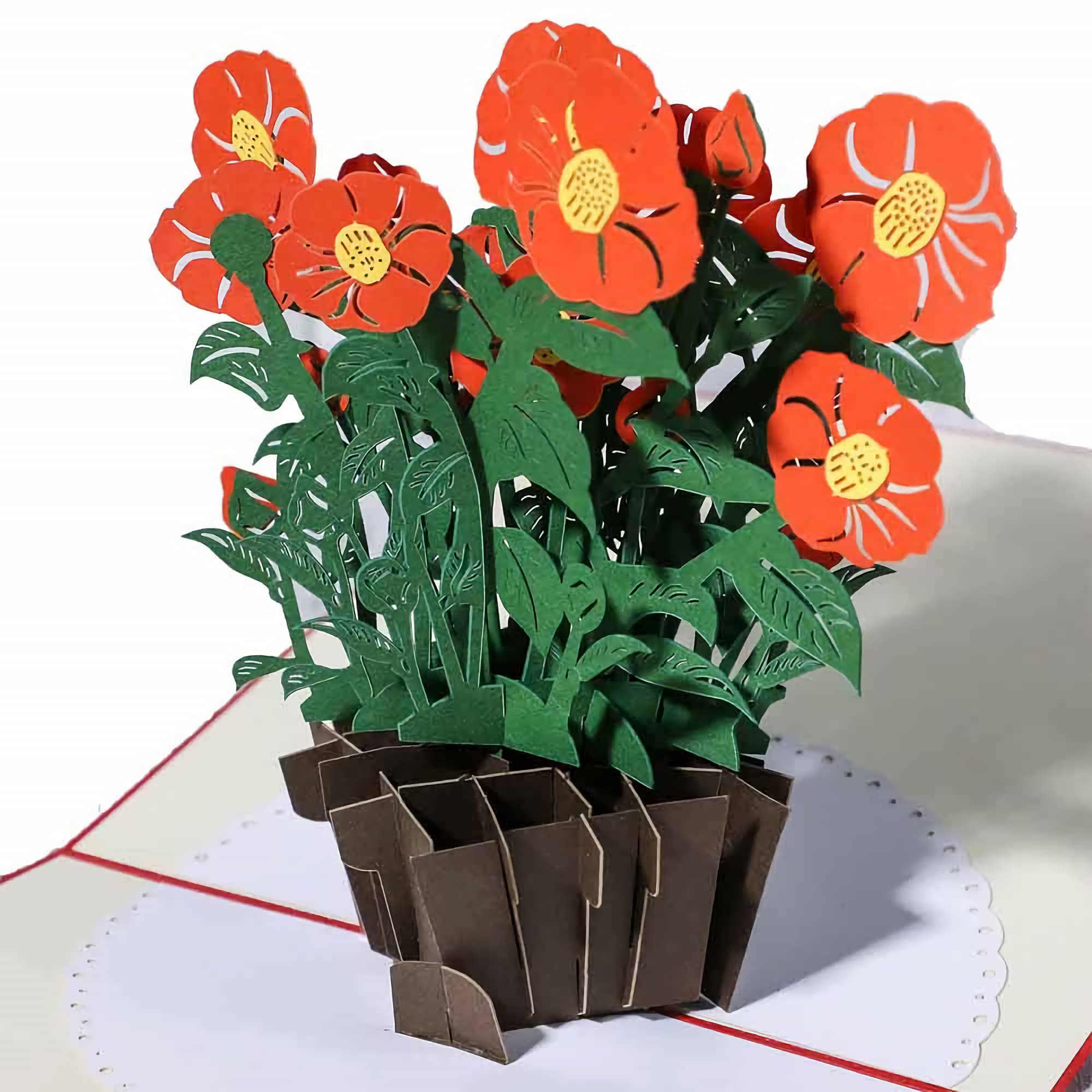 3D Pop Up Camellia Flower Greeting Card - Elegant Handcrafted Design for Thinking of You, Thank You, Sympathy, Wedding, Anniversary, Get Well & Valentine's Day - Perfect for All Occasions & Special Moments