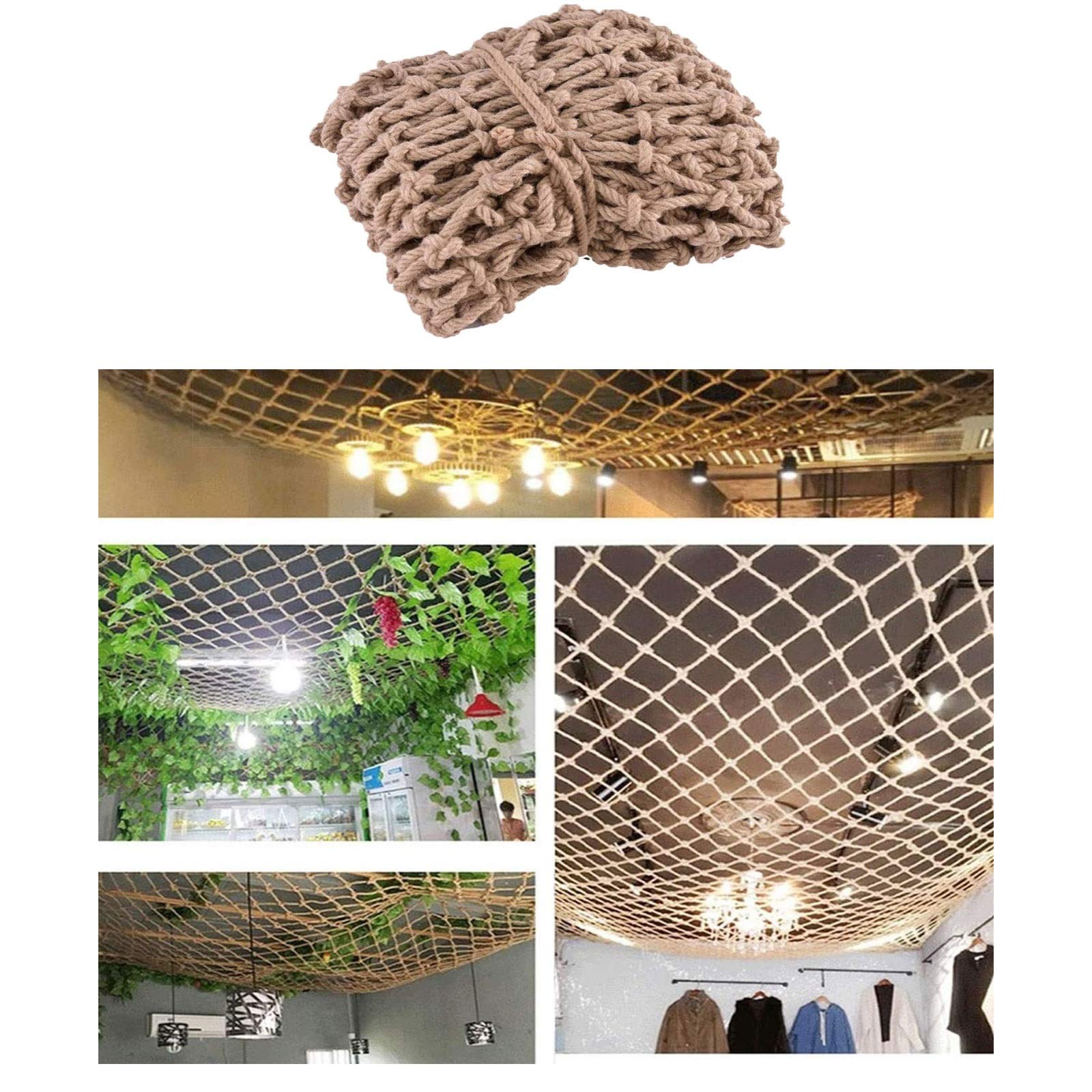 Kids Safety Climbing Net - 10cm Grid Hemp Rope Playground Net for Treehouse, Swing, Cargo & Pet Fence | 1x10m (3x33ft) | Balcony & Stair Protection, Bird Netting - Durable Outdoor Play Equipment for Backyard & Playground Adventures