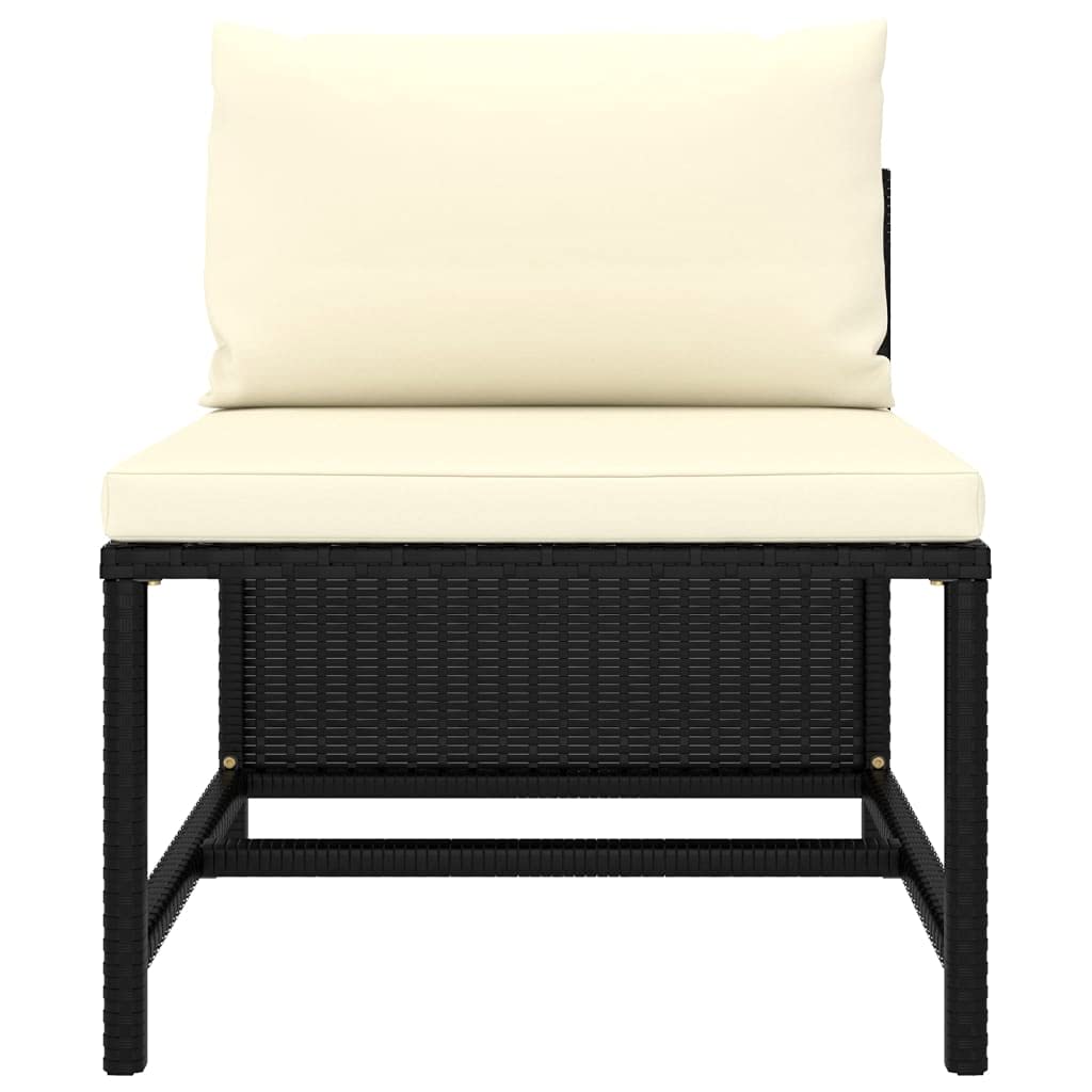 4-Piece Outdoor Patio Sofa Set with Waterproof Cushions - Black Poly Rattan Furniture for Garden, Backyard & Poolside (23.6g) - Perfect for Relaxing, Entertaining & Outdoor Dining