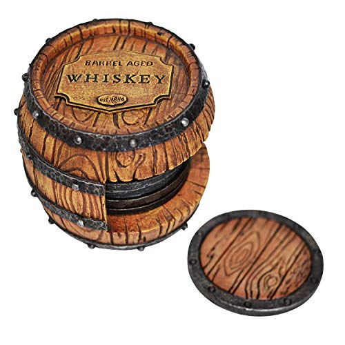 Artful Whiskey Barrel Coaster