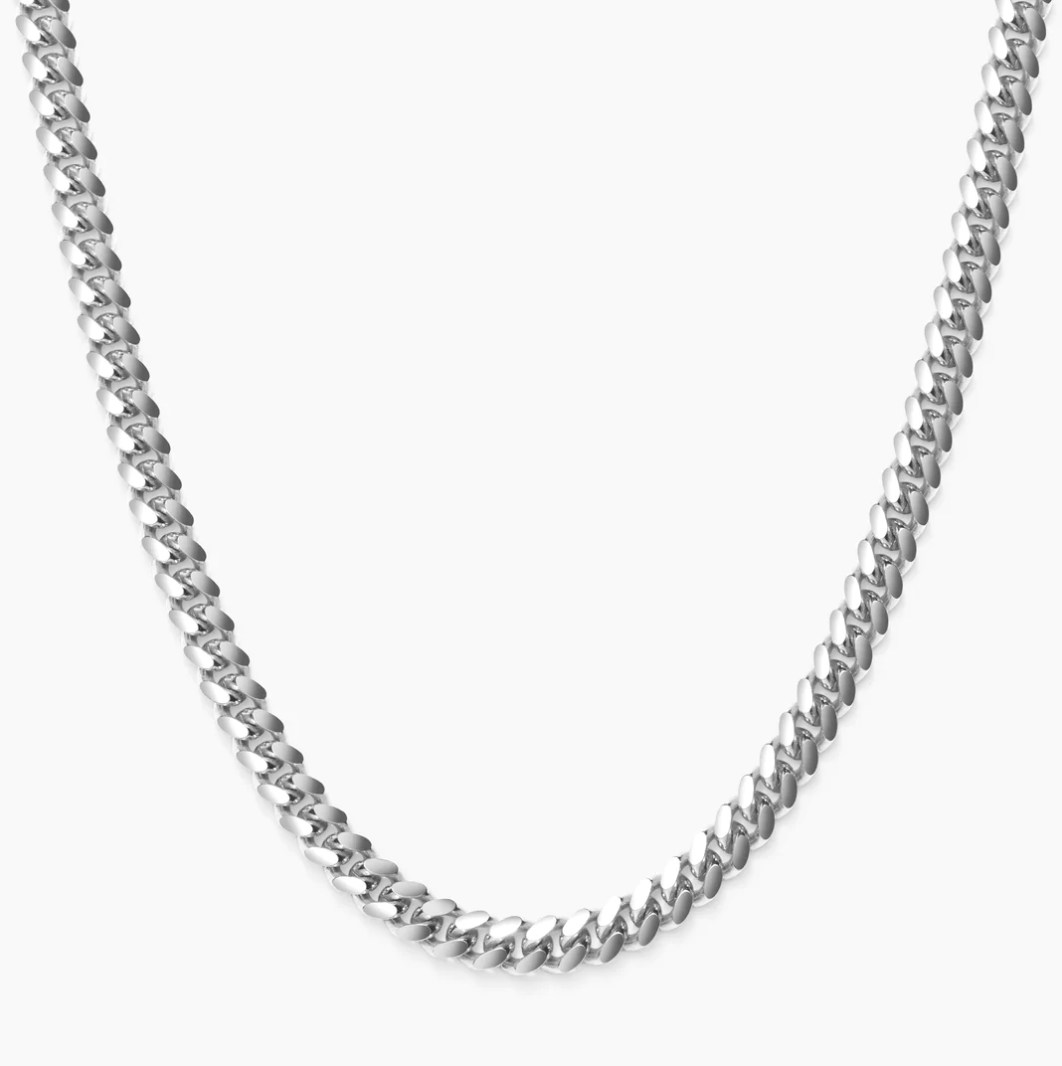 5mm Cuban Link Chain for Men - 14K Gold Plated Stainless Steel Hip Hop Jewelry - Perfect for Gifts, Parties & Streetwear Fashion