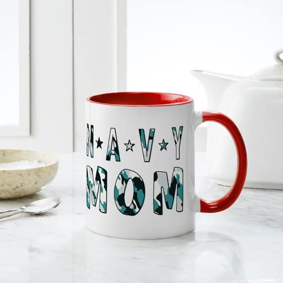 Navy Mom Ceramic Coffee Mug 11 oz (325 ml) - Perfect for Tea, Coffee & Hot Drinks - Ideal Gift for Military Moms & Navy Families