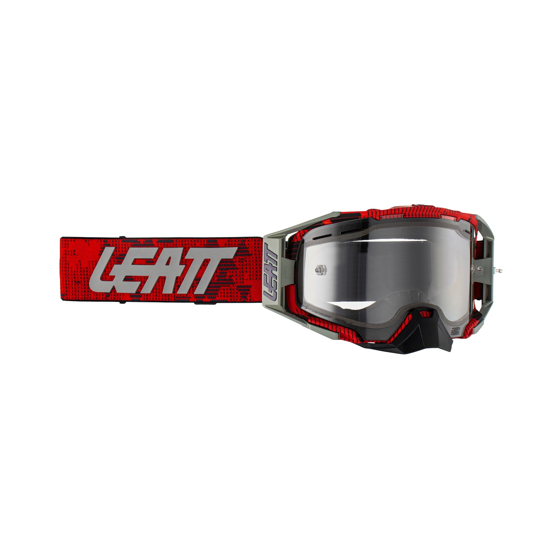 Leatt Goggle Velocity 6.5 Enduro JW22 - Red Clear Lens 83% VLT - Dirt Bike, Motocross & Off-Road Riding Goggles for Maximum Protection