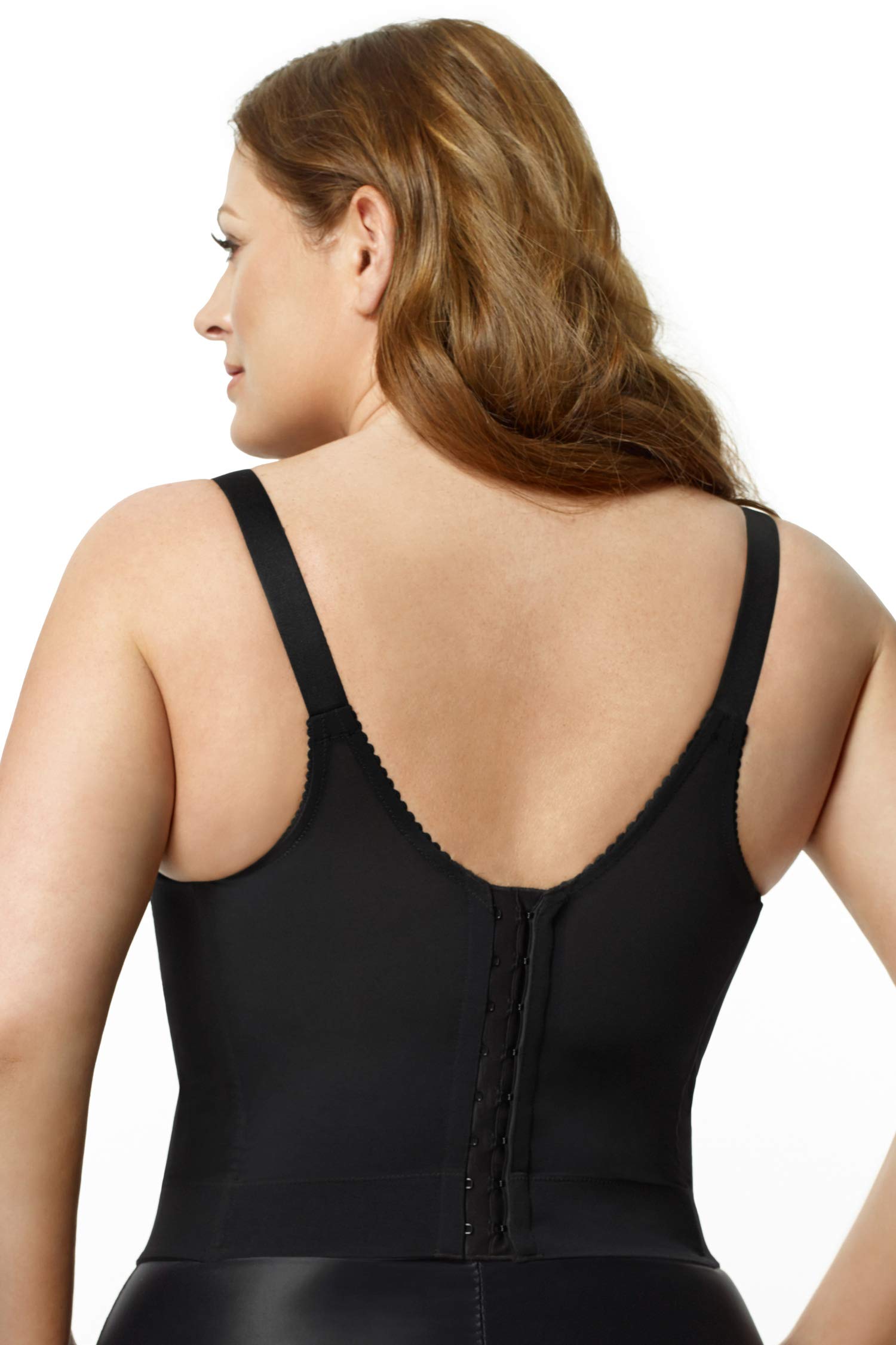 Plus Size Women's Back-Hook Longline Posture Bra with Embroidery - Nude 44DD/E - Supportive Comfort for Work, Yoga & Everyday Wear