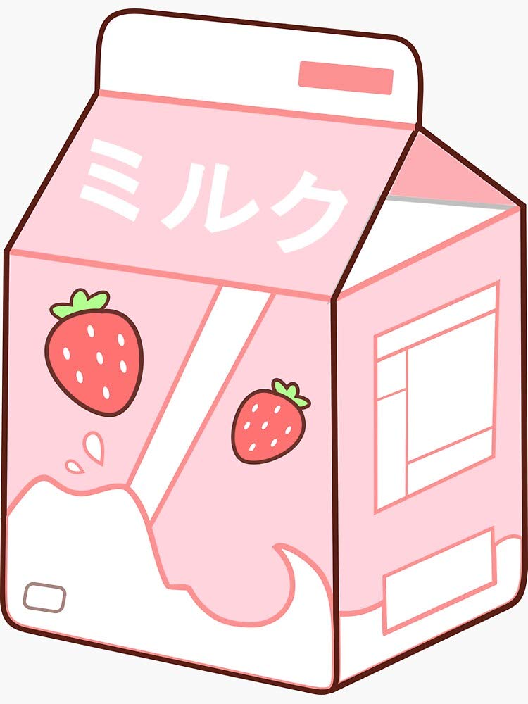 Strawberry Milk Sticker Pack - Cute Waterproof Vinyl Decals for Hydro Flask, Laptop, Skateboard & More - Perfect for DIY Crafts, Water Bottle Decoration & Personalizing Devices