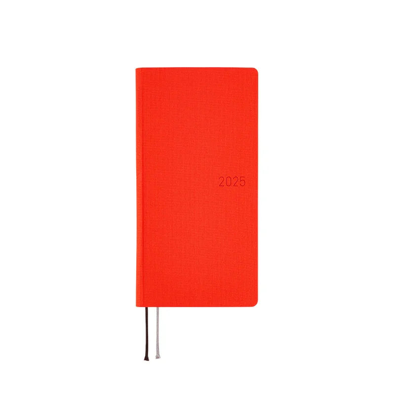 Hobonichi Weeks MEGA 2025 Planner - Weekly Horizontal Hardcover Notebook with English Edition | January & Monday Start | Chili Pepper Red | Perfect for Bullet Journaling, Work Planning & Personal Organization