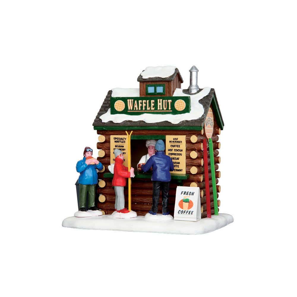 Lemax Waffle Hut #43074 - Miniature Christmas Village Collectible for Holiday Decor & Winter Village Displays - Perfect for Christmas Tree Scenes, Mantel Decorations & Tabletop Displays