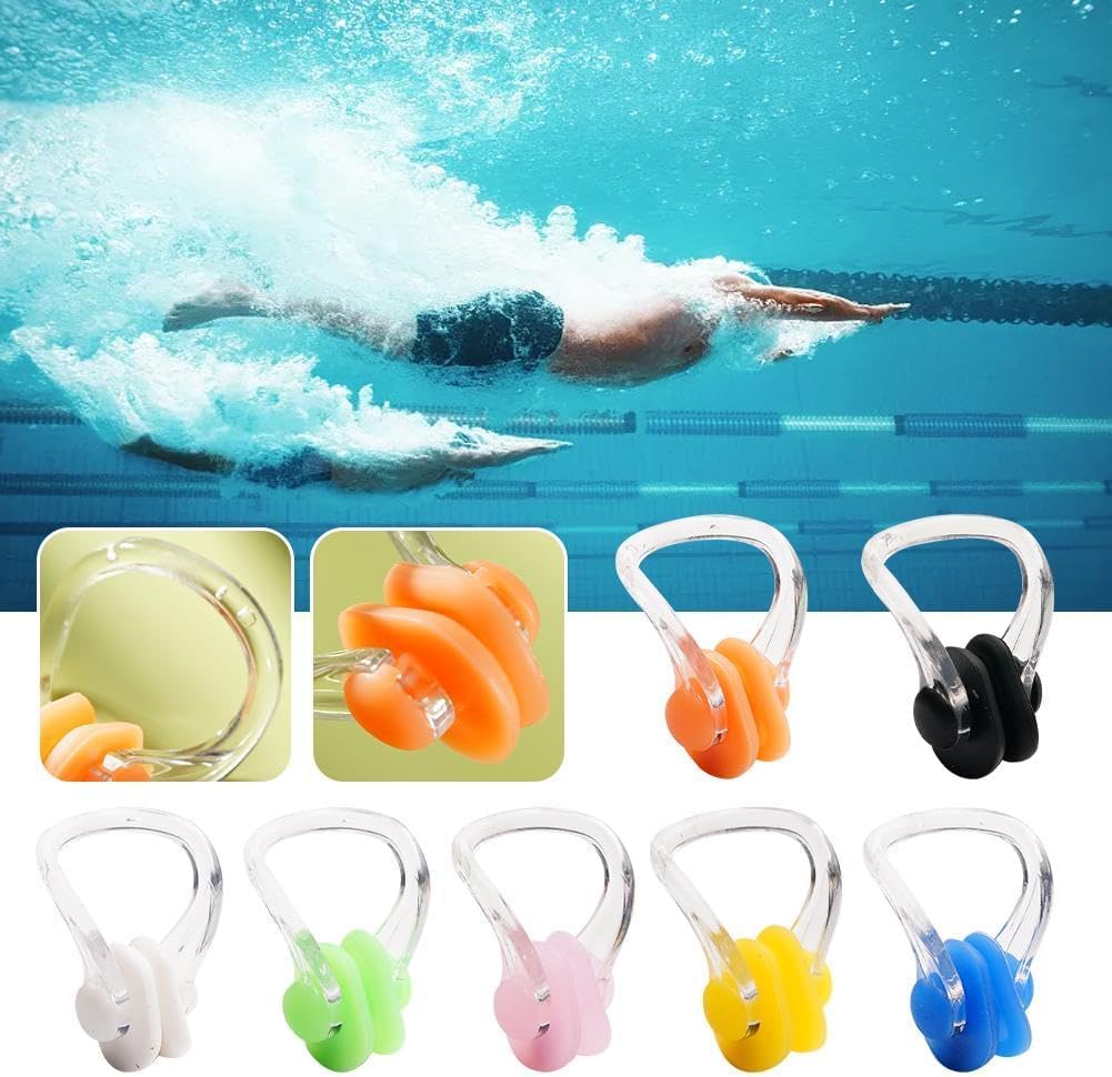 JJLFresheners Waterproof Nose Clip - Soft Silica Gel Swimming Nose Plugs for Kids & Adults - Comfortable Nose Protector for Swimming, Snorkeling & Water Sports (White)