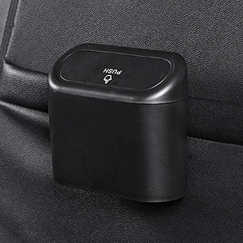 Auto Car Garbage Can - Mini Leakproof Trash Bin with Lid, Car Organizer Storage Pocket for Sedan, SUV & Truck - Perfect for Road Trips & Daily Commute (Black)