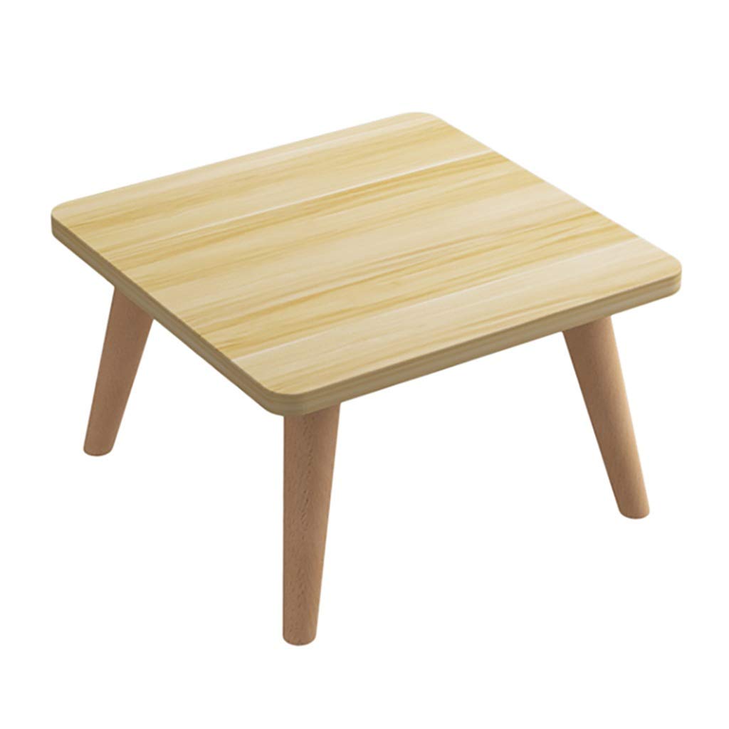 Nordic Solid Wood Coffee Table - 50x50x33cm Small Apartment Square Low Table with Sturdy Legs, Minimalist Design for Living Room, Bedside, Sofa Side or Home Office | Perfect for Coffee, Laptop, Books & Decor