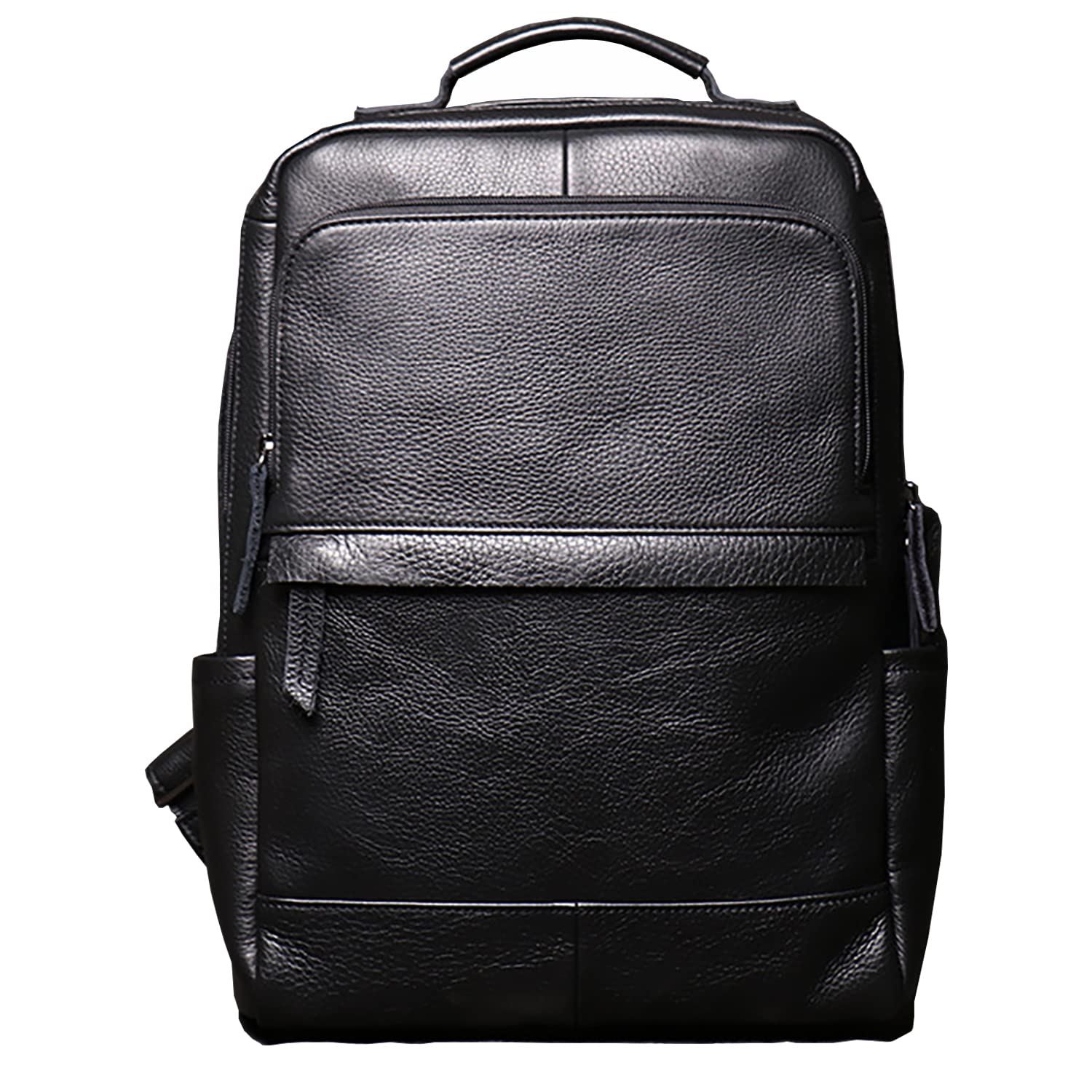 Vintage Genuine Leather 15.6 Inch Laptop Backpack for Men & Women - Anti Theft Waterproof Hiking Travel Bag, Durable Camping Daypack for Business Commute & Outdoor Adventures (Black)