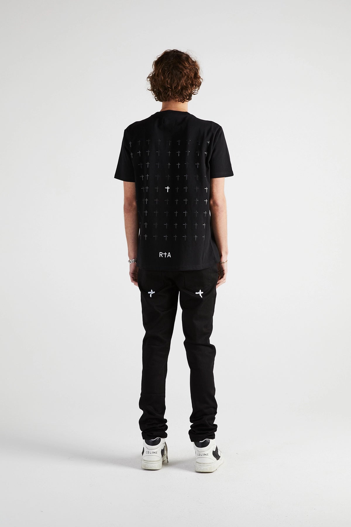 LIAM TEE | Black Ripped Cross Graphic T-Shirt for Men - Stylish Streetwear for Casual Outings & Music Festivals