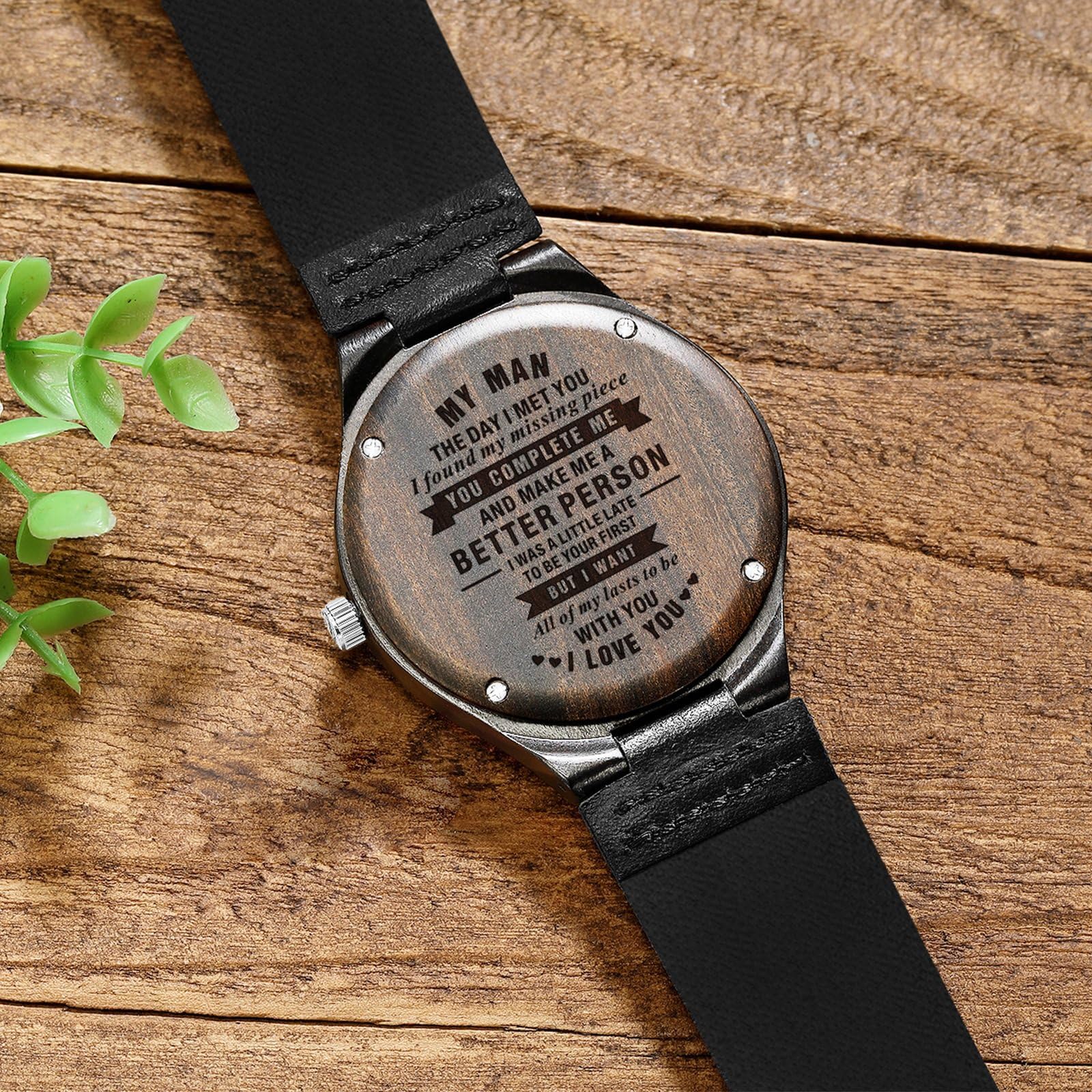 Personalized Engraved Wooden Watches for Men - Unique Gifts for Husband, Dad, Boyfriend | Fathers Day, Christmas, Valentines, Thanksgiving Present | Perfect for Weddings, Anniversaries & Special Occasions