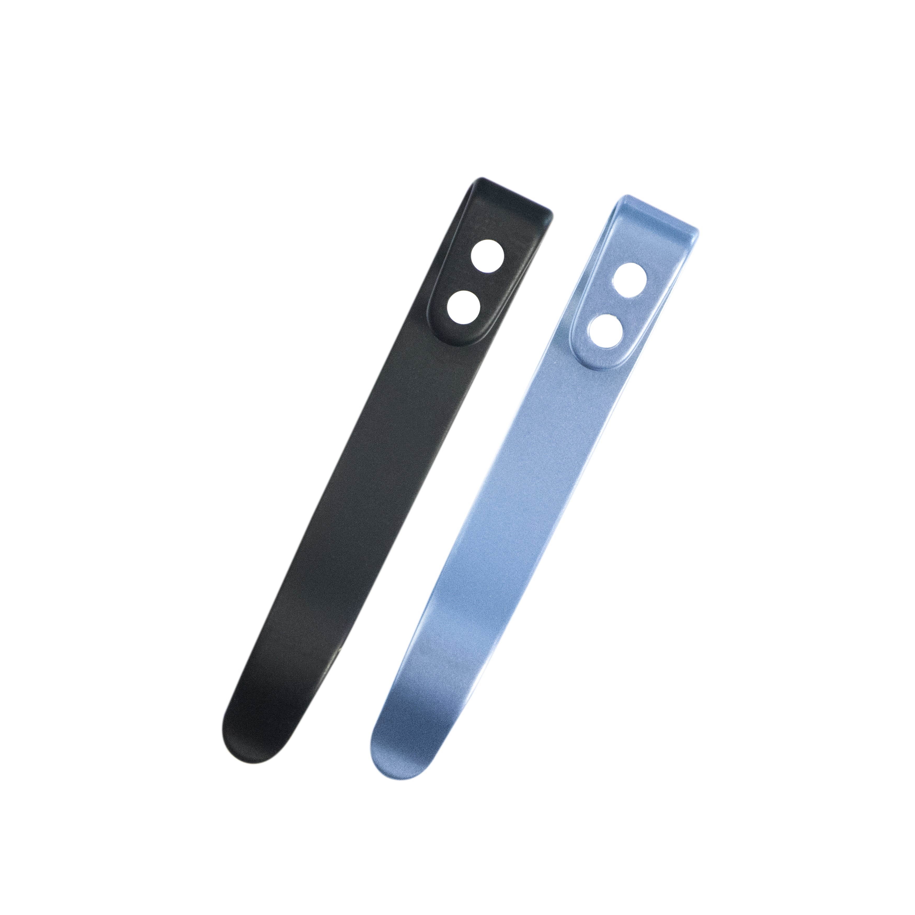 Kubey Titanium Deep Carry Reversible Pocket Knife Clip - 2 Pack with 4 Screws - Black & Blue (KH024) - Perfect for EDC, Camping, and Outdoor Activities