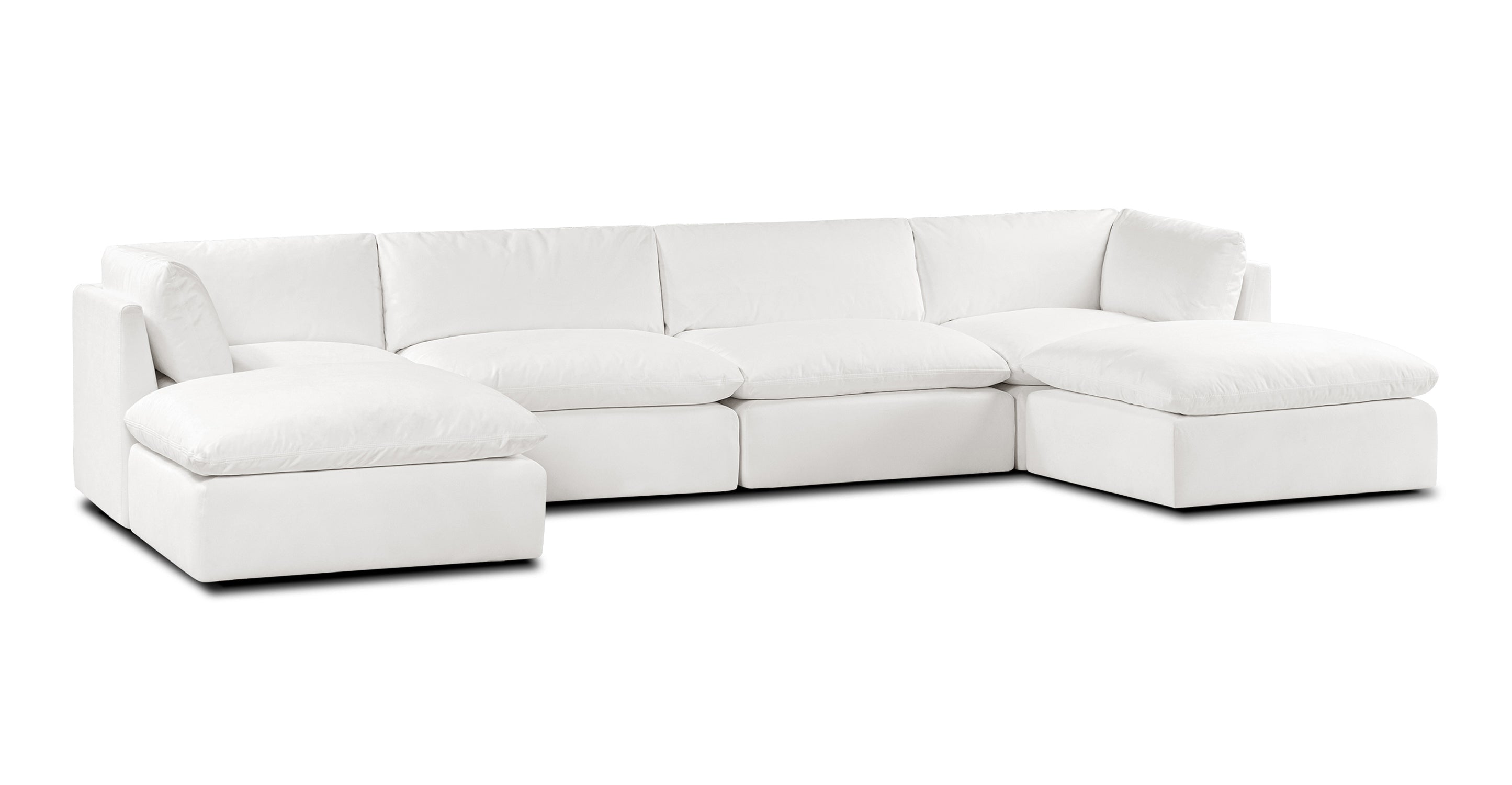 6-Seat Davos Modular U-Shaped Sectional Sofa with Reversible Chaise - Modern Living Room Furniture for Home Theater, Family Gatherings & Relaxation