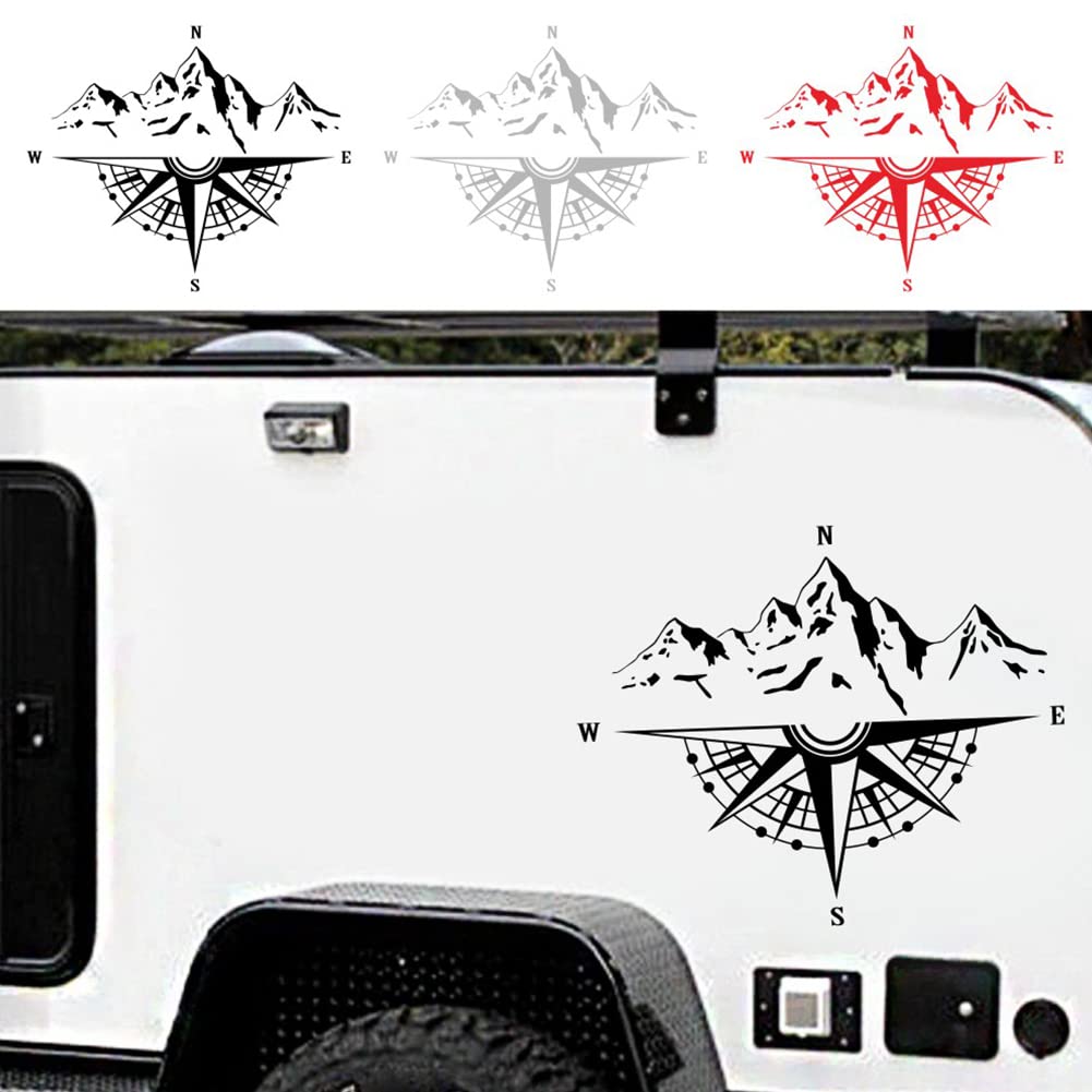 Waterproof PVC Vinyl Car Decals & Auto Compass Stickers - 50x41cm Yellow Hood & Body Styling Accessories for SUV, Truck, Jeep - Durable Vehicle Graphics for Outdoor Adventures & Road Trips