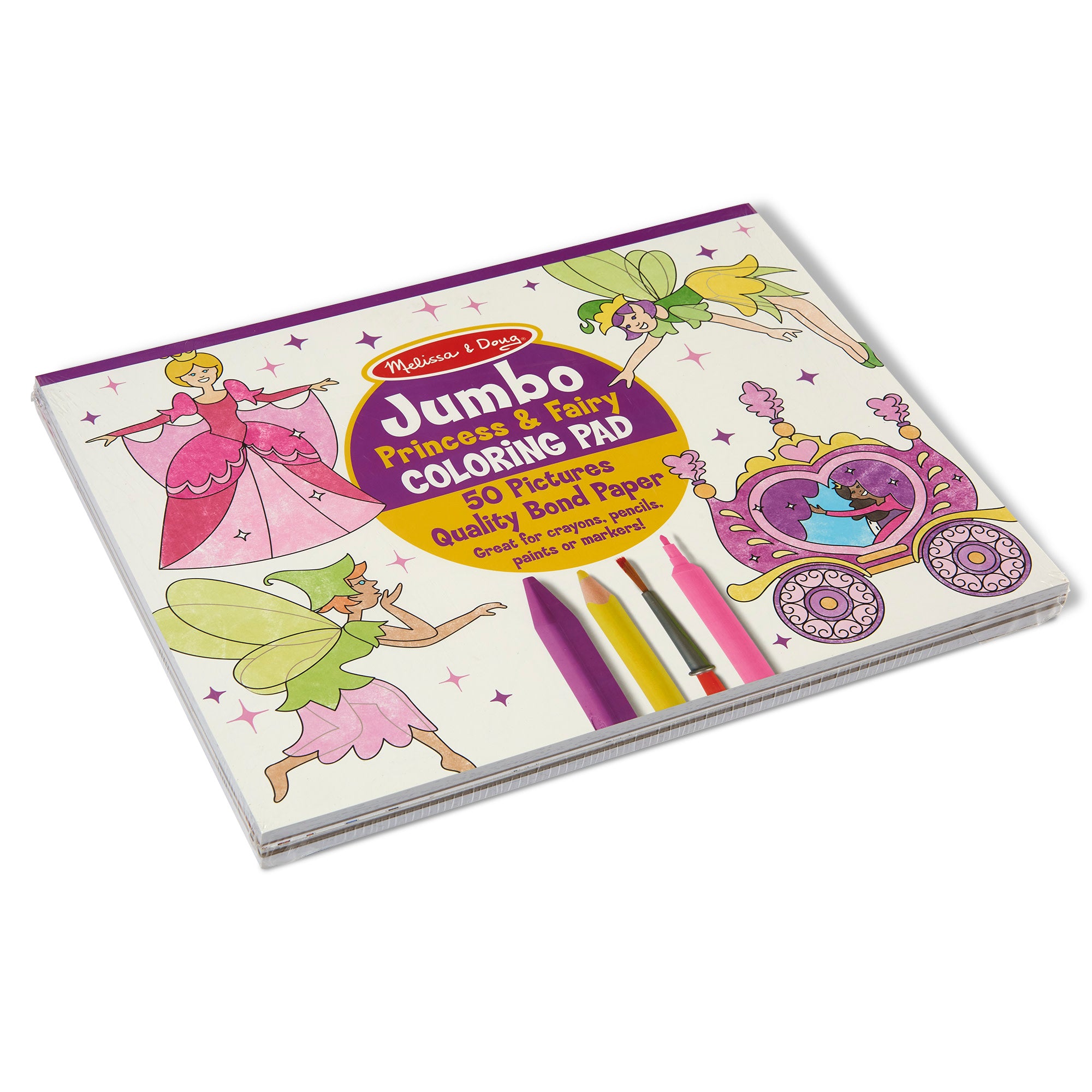 Princess, Fairy & Animals Coloring Book with Sticker Pad Set - Fun Activity for Kids Birthday Party, Travel & Classroom Learning