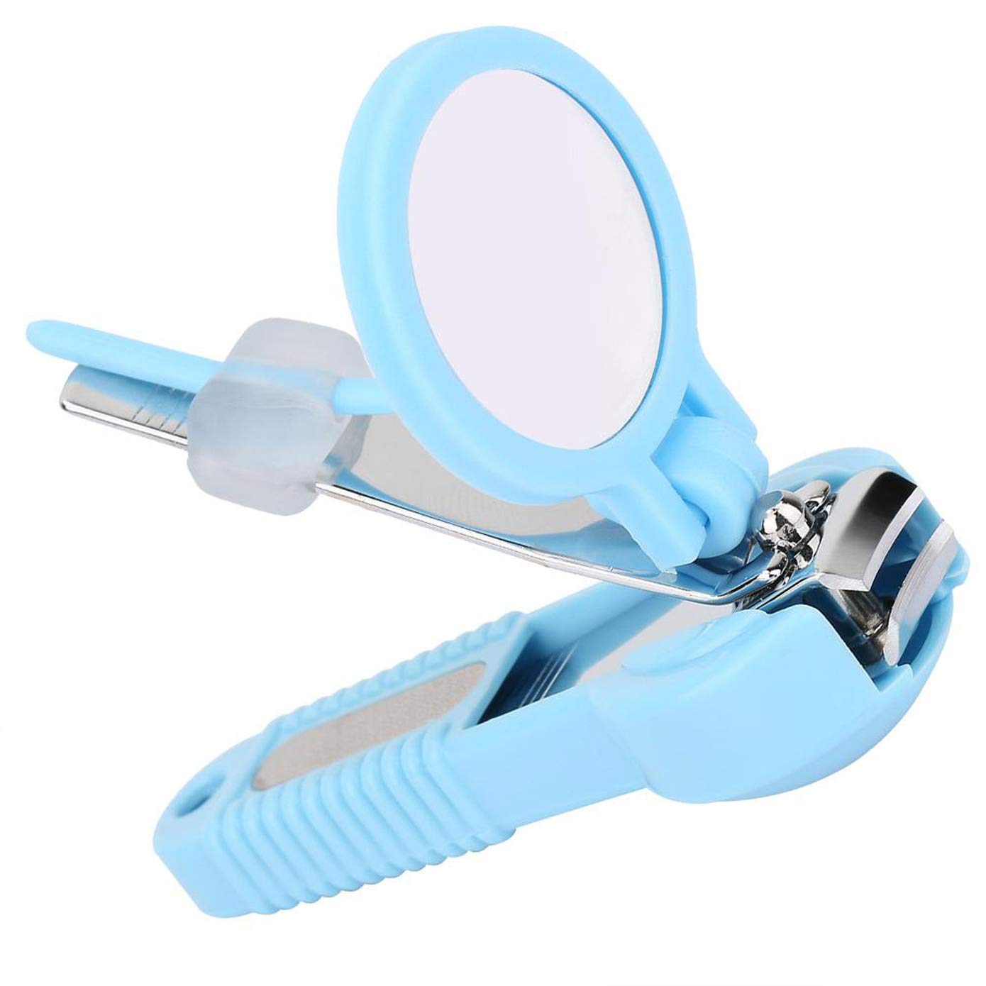 MEZON Stainless Steel Nail Clipper with Magnifying Glass - Professional Manicure Pedicure Tools for Kids & Seniors - Easy Grip Nail Cutter for Elderly Care & Children's Safety - Perfect for Home, Travel, and Salon Use