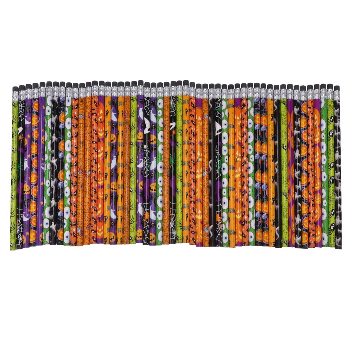 Jojofuny 50 Halloween Pencils - Party Favors, Classroom Rewards & Game Prizes for Halloween Celebrations