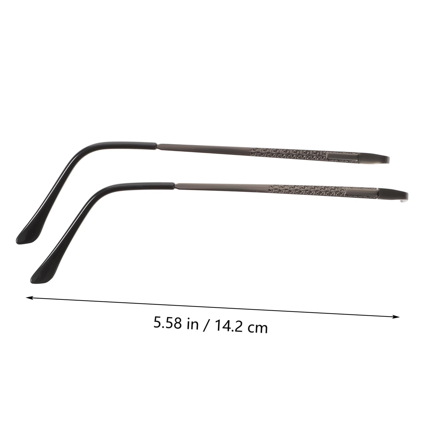Lurrose Nerd Glasses Set - 1 Pair Metal Rimless Glasses with Replacement Temple Tips & Repair Kit | Stylish Reading Glasses for Work, Study & Cosplay