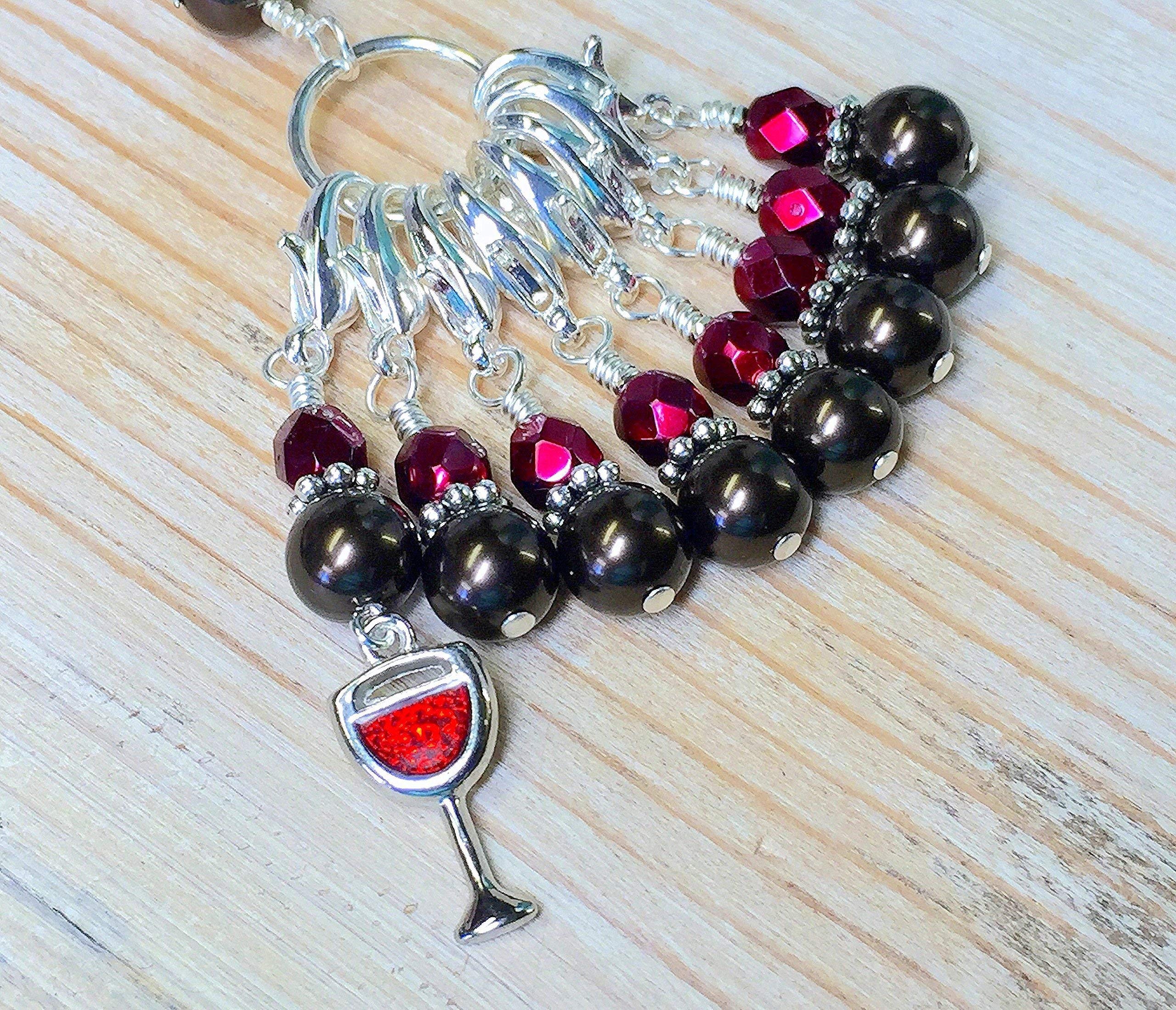 Premium Stitch Markers for Knitting & Crochet - Perfect Gift for Wine Lovers - Essential Tools for Yarn Crafts & DIY Projects