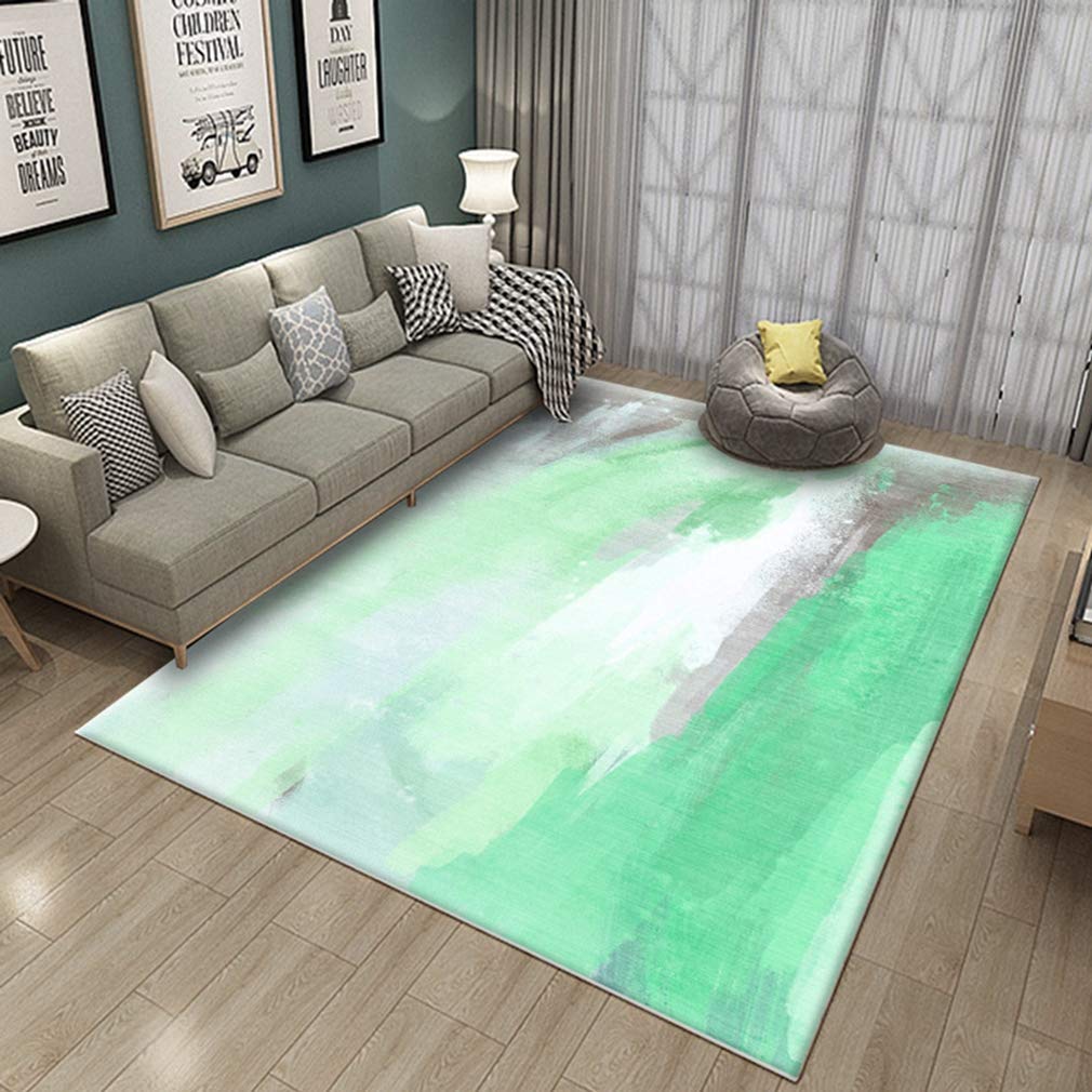 Soft Abstract Art Area Rug - 4'x7' Fleece Non-Slip Rectangular Carpet for Living Room, Bedroom & Nursery | Modern 3D Nordic Design Indoor/Outdoor Runner Mat - Perfect for Kids Crawling, Home Decor & Cozy Spaces