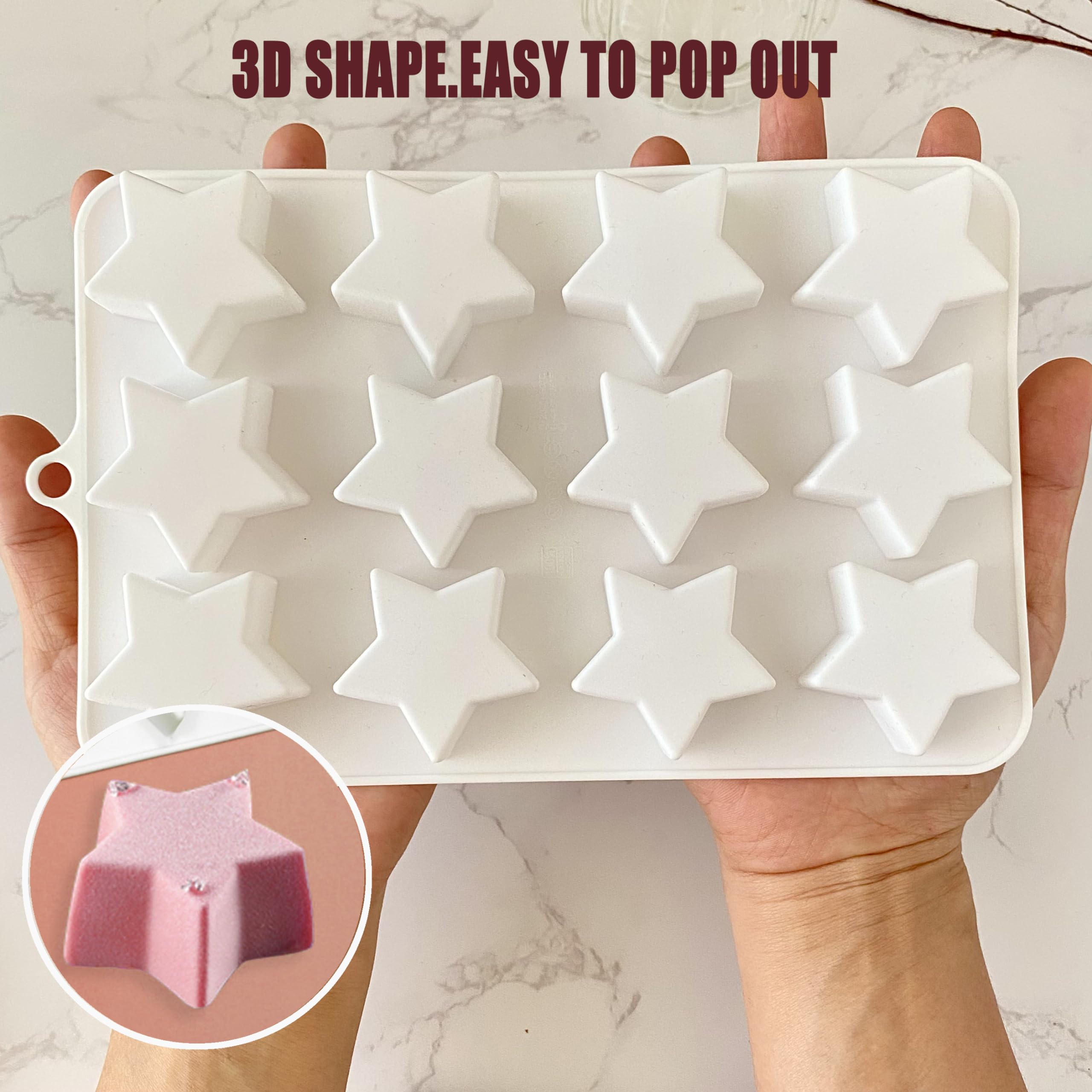Premium Silicone Star Mold for Chocolate, Candy, Gummies, Jello, Pudding, Soap & Cookies - 4th of July Baking & Party Decorations - Perfect for DIY Desserts, Holiday Treats & Craft Projects (1pc)
