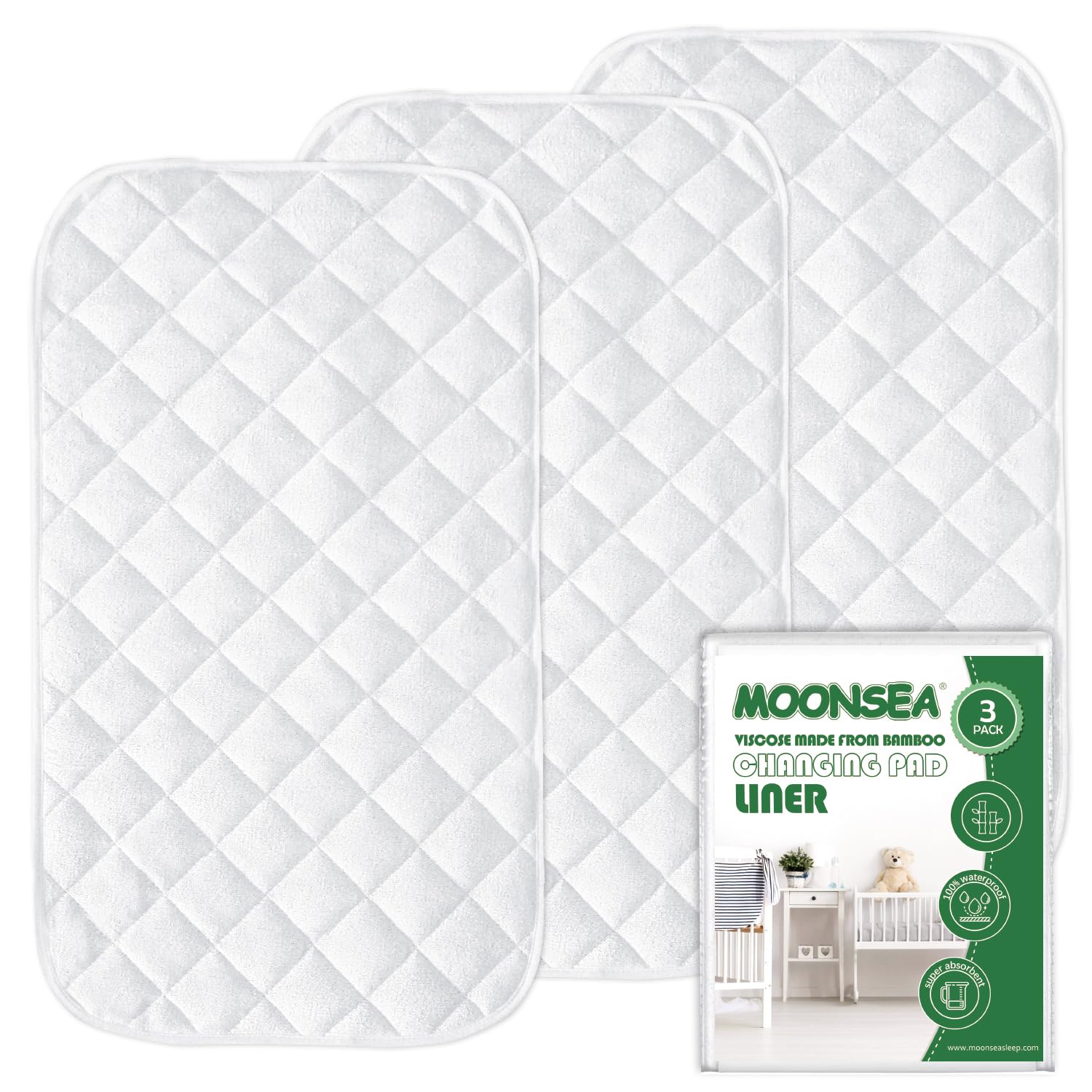 Non-Slip Waterproof Diaper Changing Pad Liners - 3 Pack 13