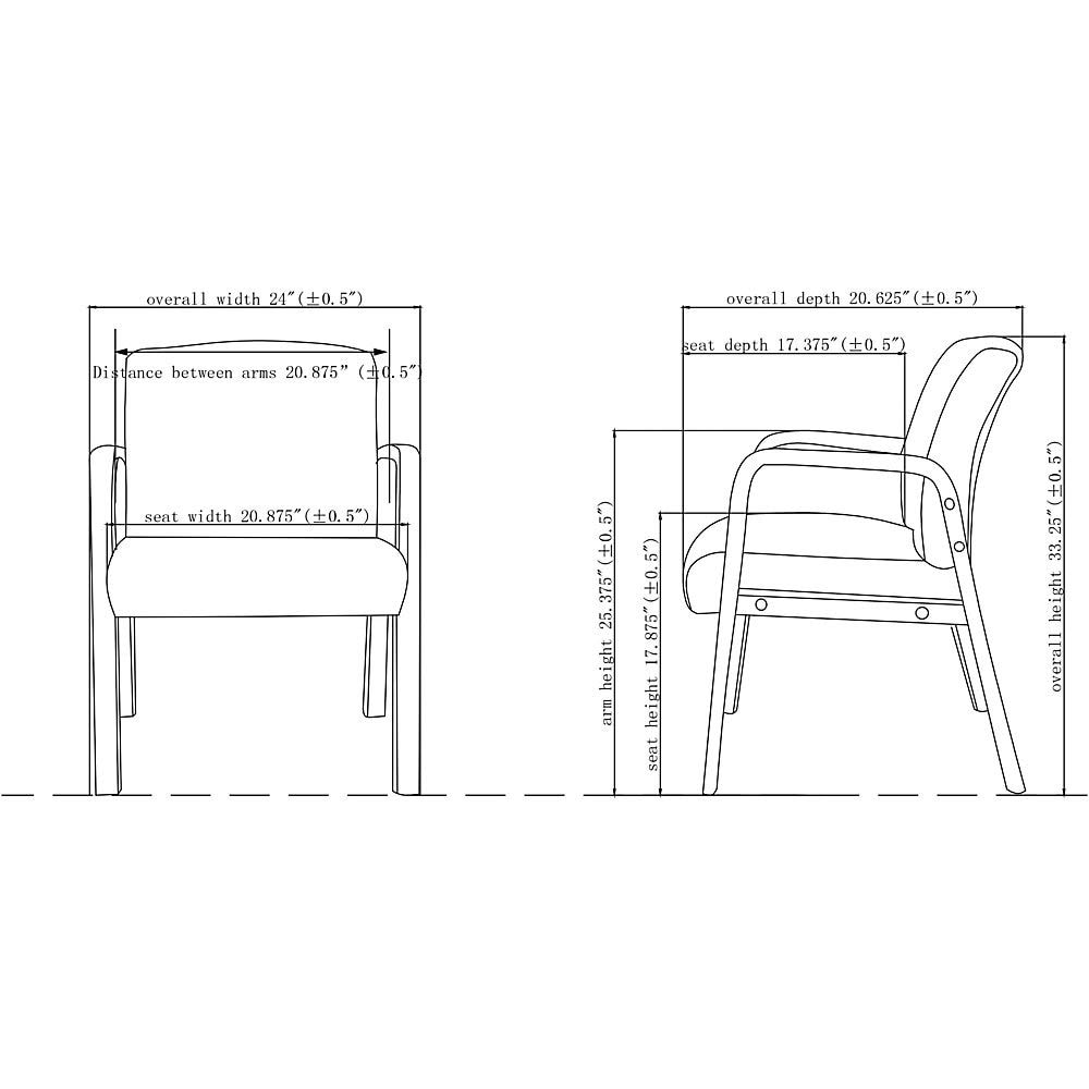 Lorell Guest Chair, Black/Espresso - Ergonomic Office Chair for Home & Business - Comfortable Seating for Reception, Conference Rooms & Waiting Areas