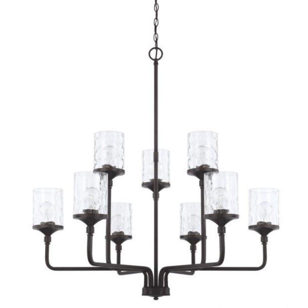 Colton 9-Light Modern Chandelier - Elegant Crystal Ceiling Light Fixture for Dining Room, Living Room & Bedroom Decor