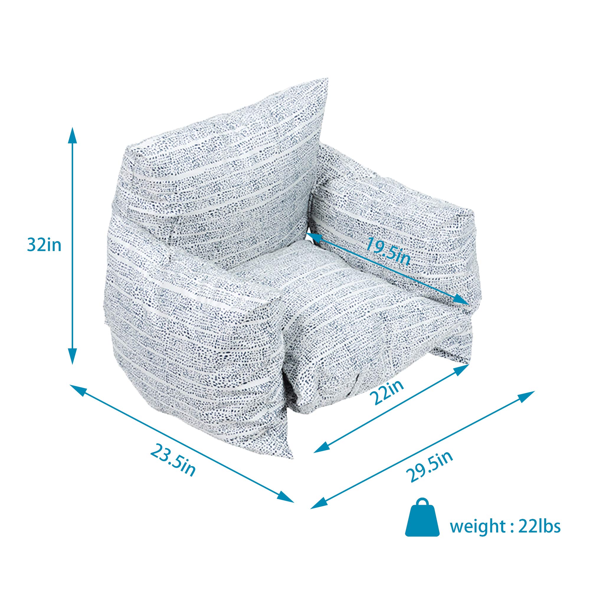 LUCKYERMORE Floor Gaming Sofa Chair for Adults & Kids - Ergonomic Bean Bag Lounger with Armrests for Video Games, TV Watching, Reading & Meditation - Comfortable Sponge Filling for Living Room, Bedroom & Game Room