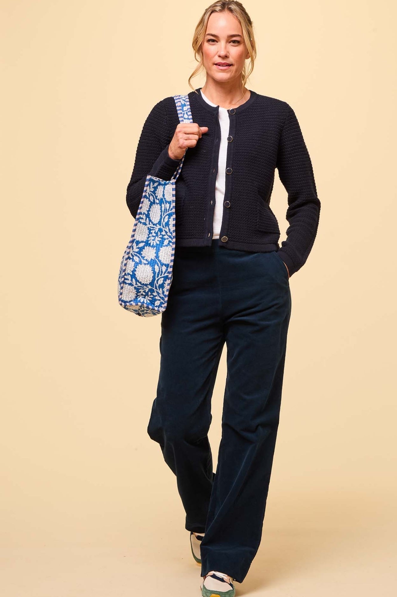 Constanza Cardigan Women's Navy Blue Knit Sweater - Cozy Fall & Winter Layering for Casual Outfits