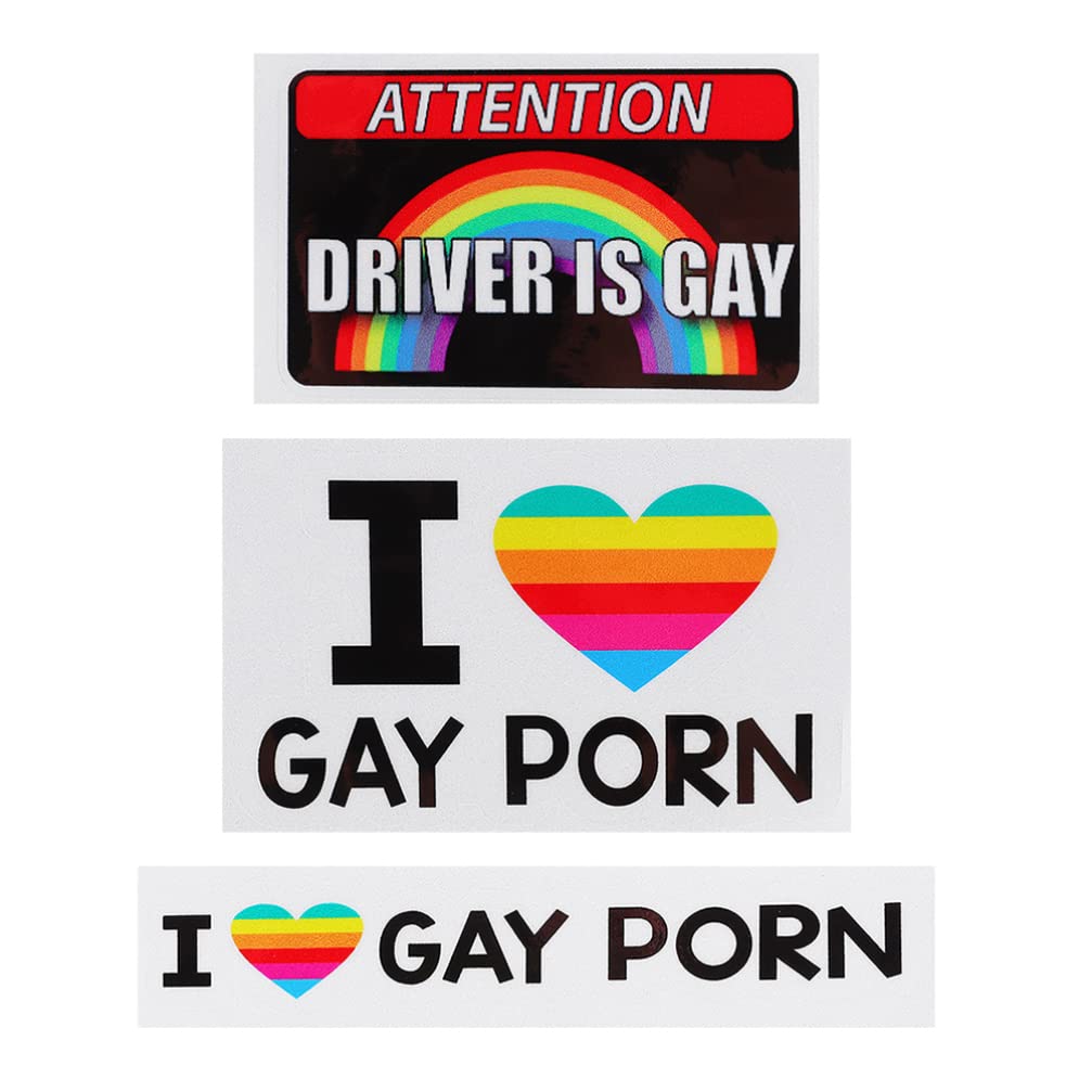 FAVOMOTO 3-Pack Rainbow Pride Car Decals - Waterproof LGBT Stickers for Cars, Trucks & Windows - Show Your Support for Gay Pride Month & LGBTQ+ Community - Perfect for Bumpers, Rear Windows & Laptops