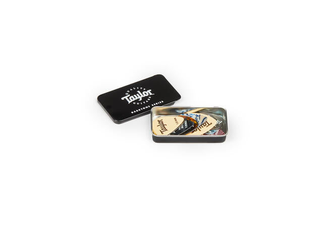 Taylor 2600 Darktone Series Guitar Pick Tin - Premium Plectrum Collection for Acoustic & Electric Guitar Players - Perfect for Practice, Recording & Live Performances