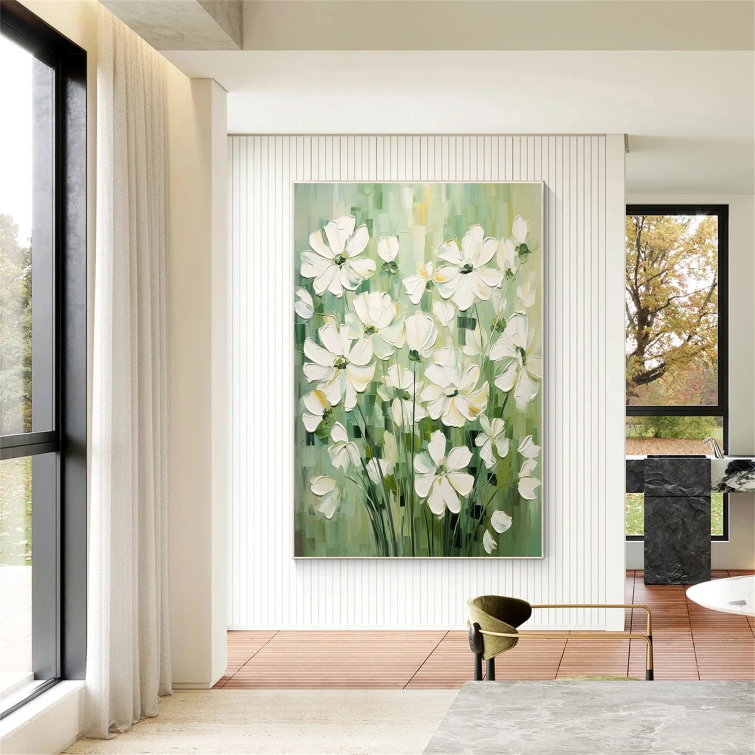 Flower and Tree Painting #FT188 - Handmade Canvas Art for Home Decor, Office & Gift Ideas