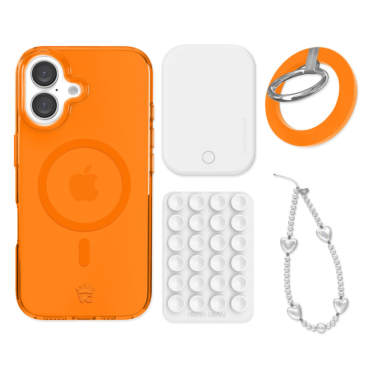Neon Orange iPhone Bundle Set with Grip - Shockproof Case & Screen Protector for iPhone 12/13/14 Pro Max - Perfect for Outdoor Sports, Gym Workouts & Daily Protection