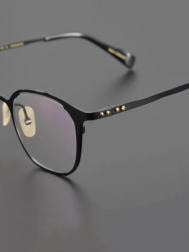 Aimee Unisex Full Rim Square Titanium Eyeglasses Frame - Lightweight Durable Titanium Glasses for Men & Women - Perfect for Reading, Work, and Daily Wear (Model 130056)