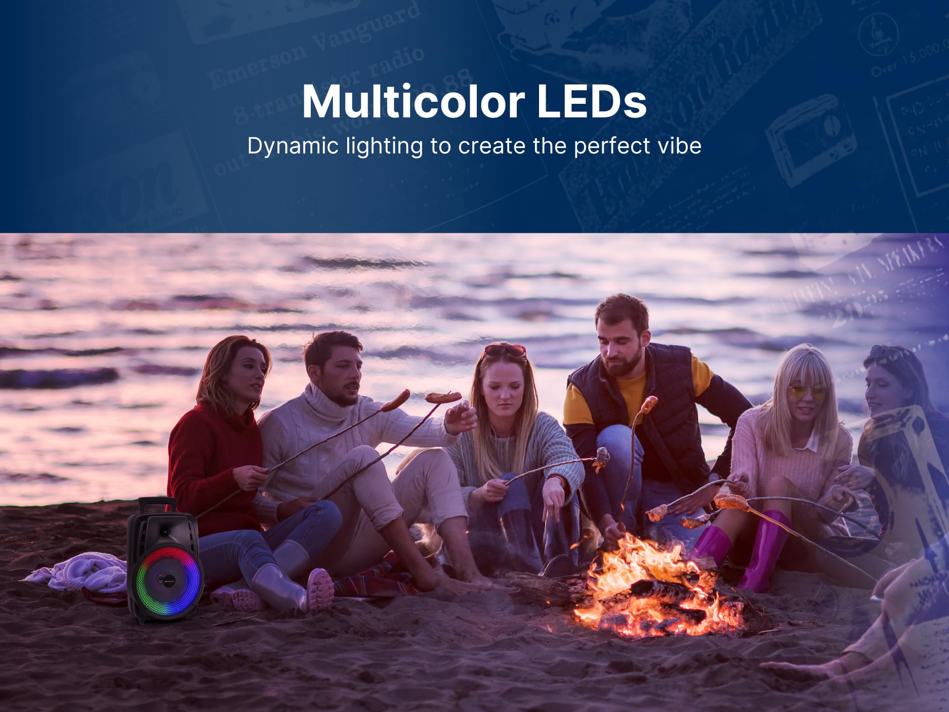 Portable Bluetooth Party Speaker with 8