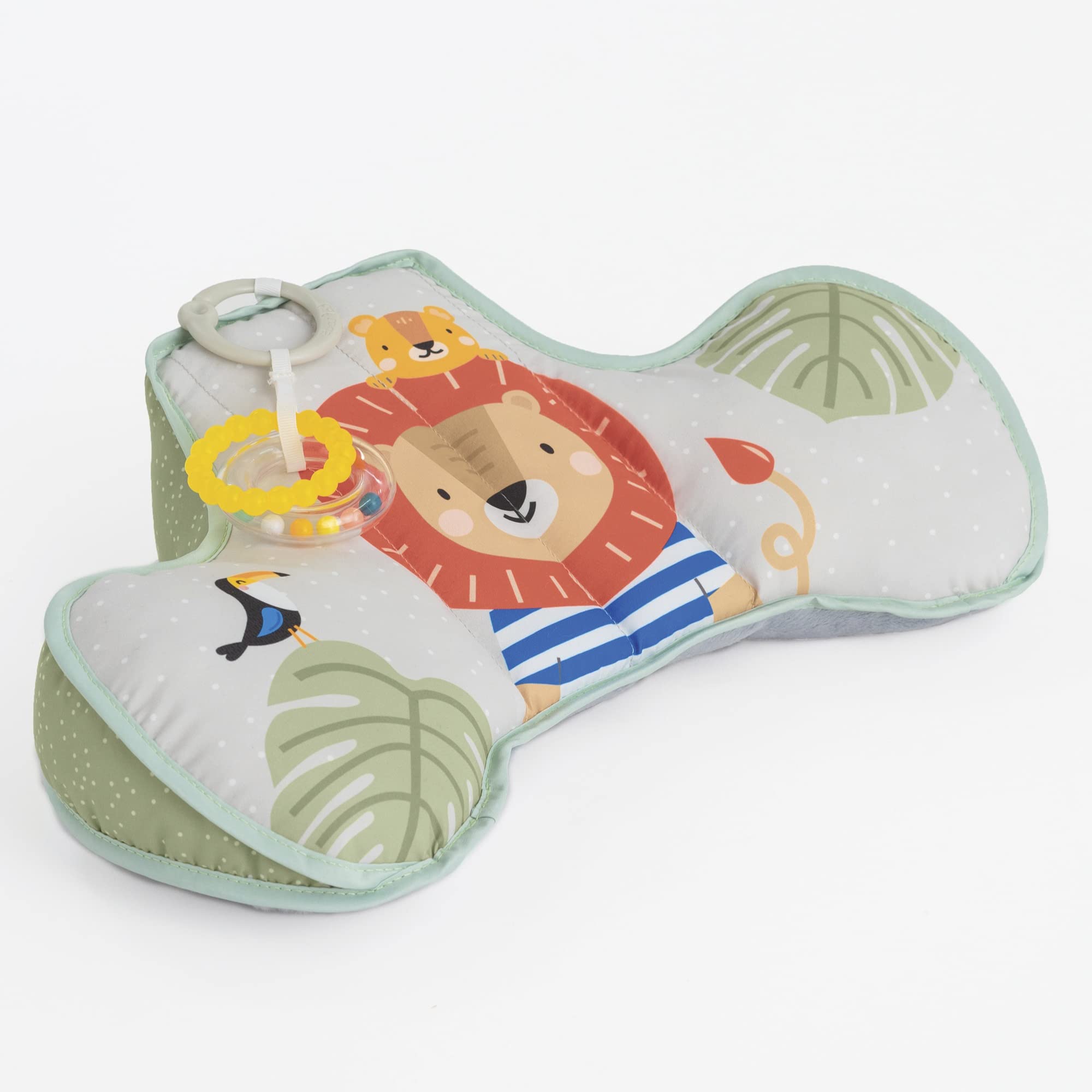 Taf Toys Tummy Time Cushion with Detachable Toys - Newborn Developmental Support for 0-6 Months | Strengthens Crawling Muscles | Montessori Sensory Toy for Infants & Toddlers | Perfect for Playtime, Floor Activities & Early Learning