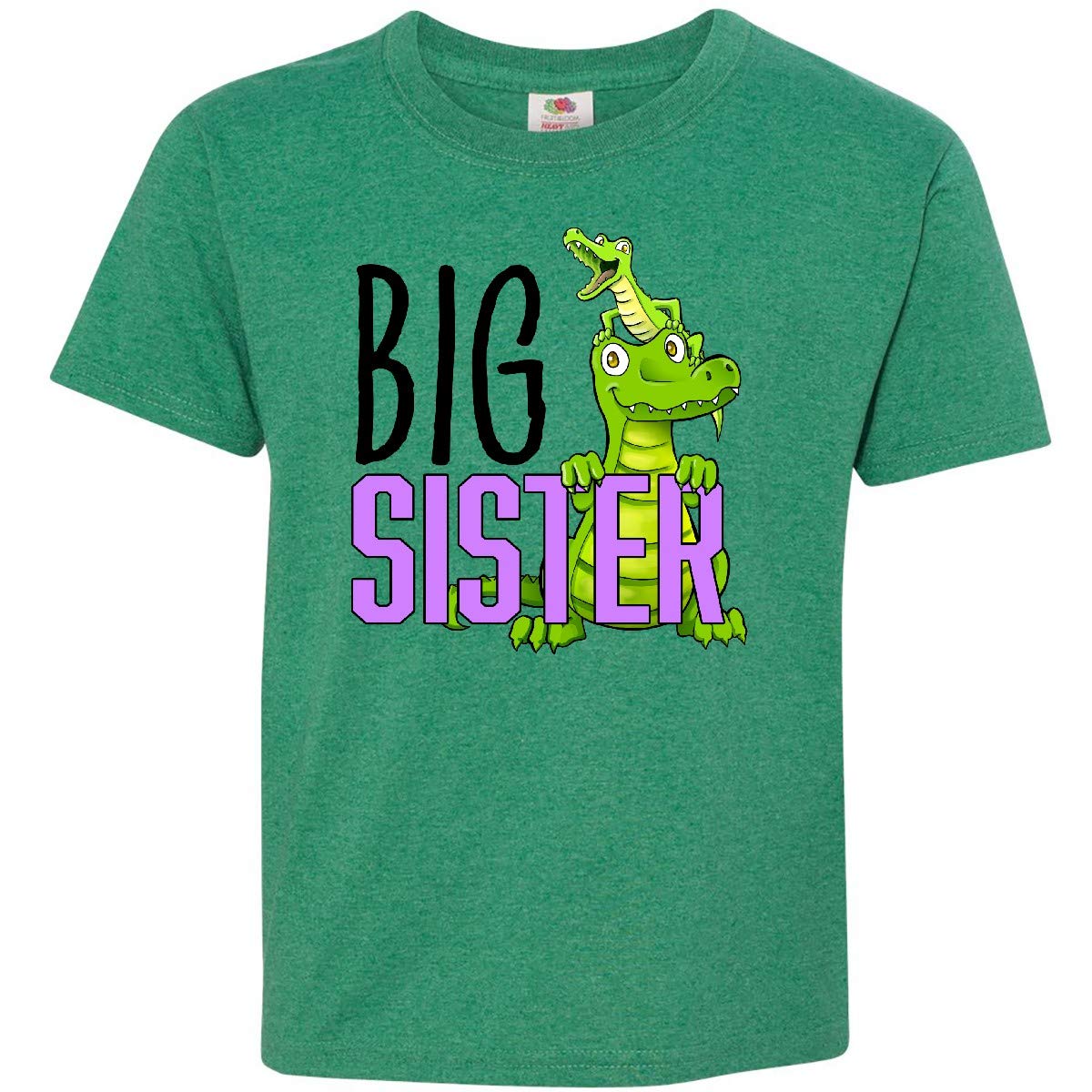 Inktastic Big Sister with Cute Alligators Youth T-Shirt - Fun Graphic Tee for Kids & Toddlers - Perfect for Sibling Matching Outfits, Birthday Gifts & Family Photos